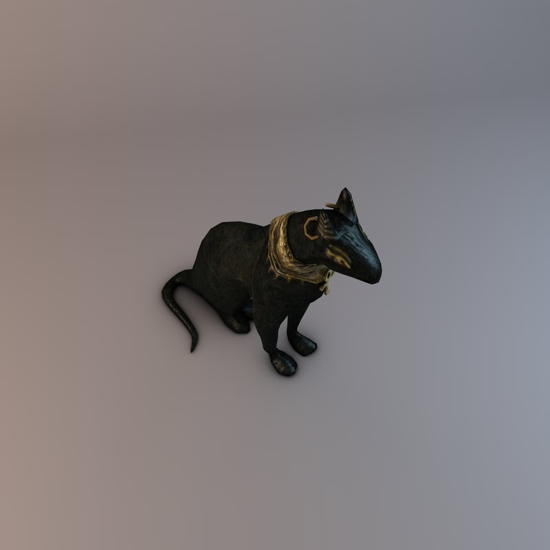 Low Poly Bastet Statue 3D print model_5