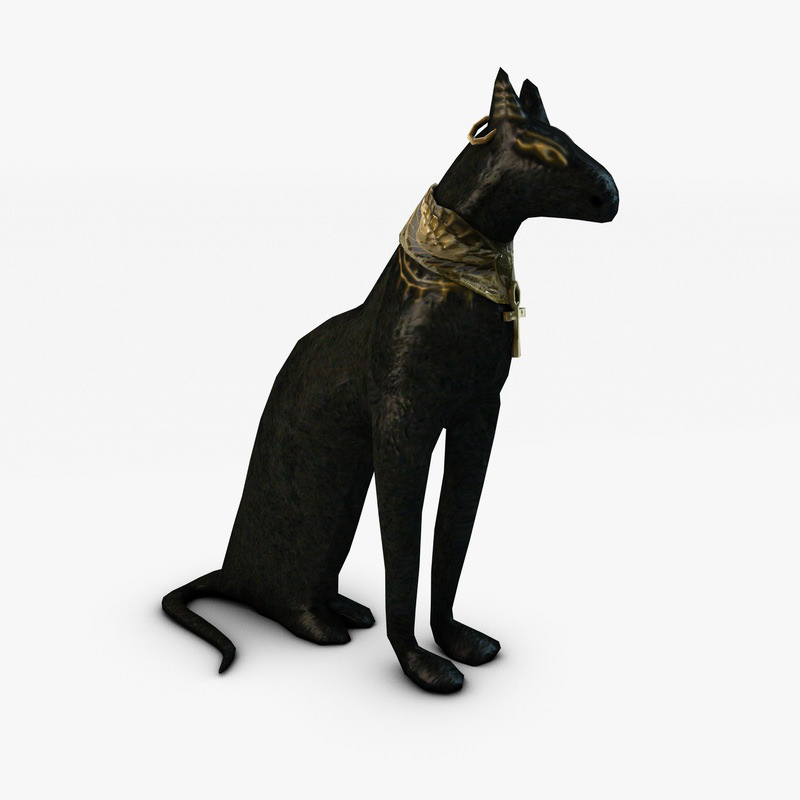 Low Poly Bastet Statue 3D print model_7