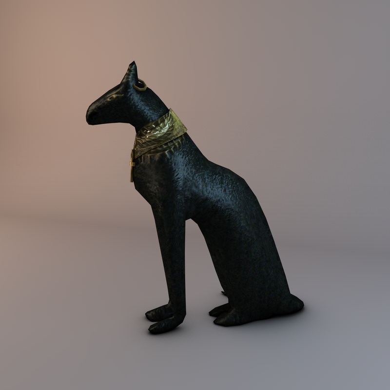 Low Poly Bastet Statue 3D print model_1