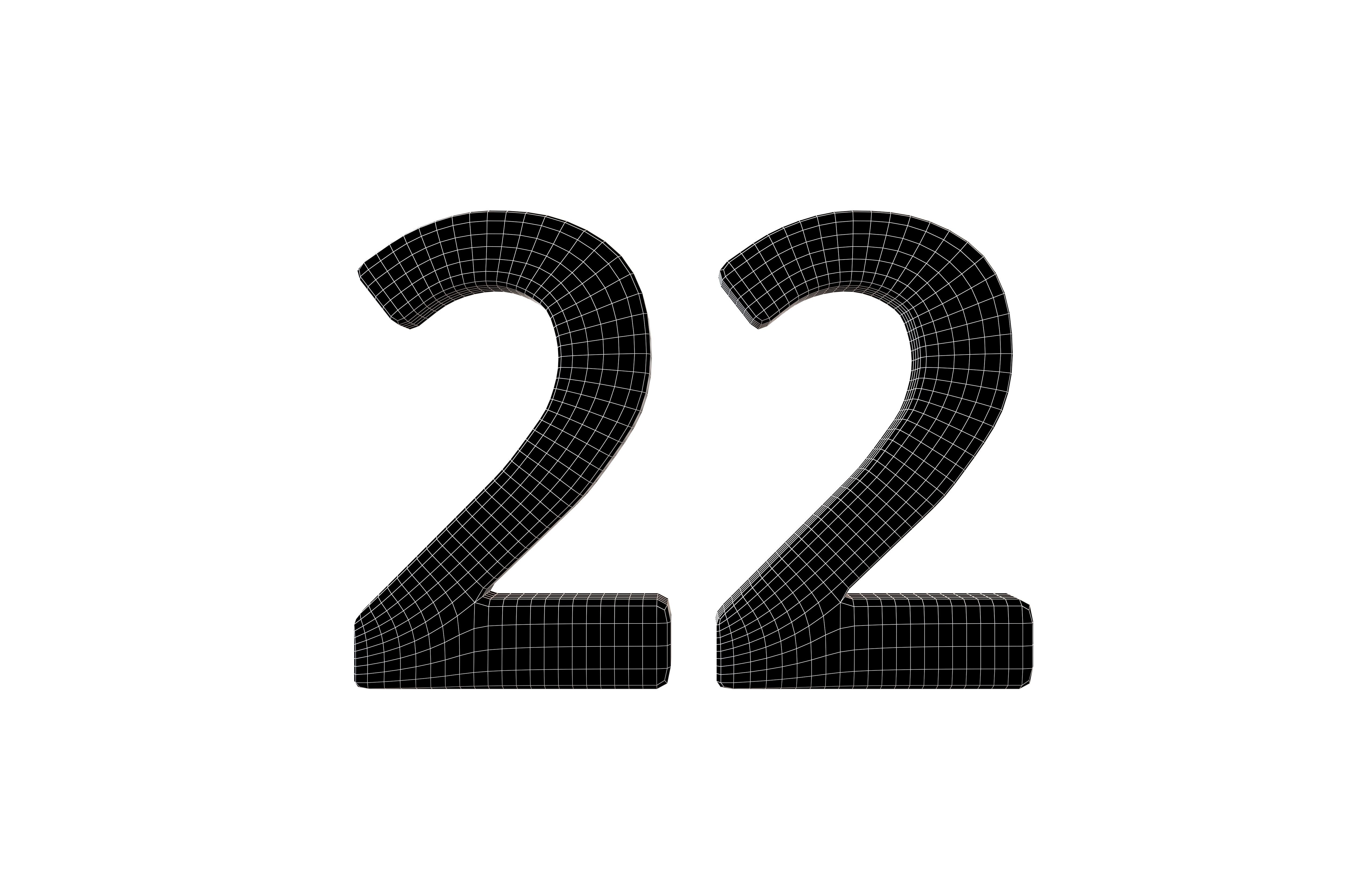 Date Number 22 v2 001 Low-poly 3D model_6