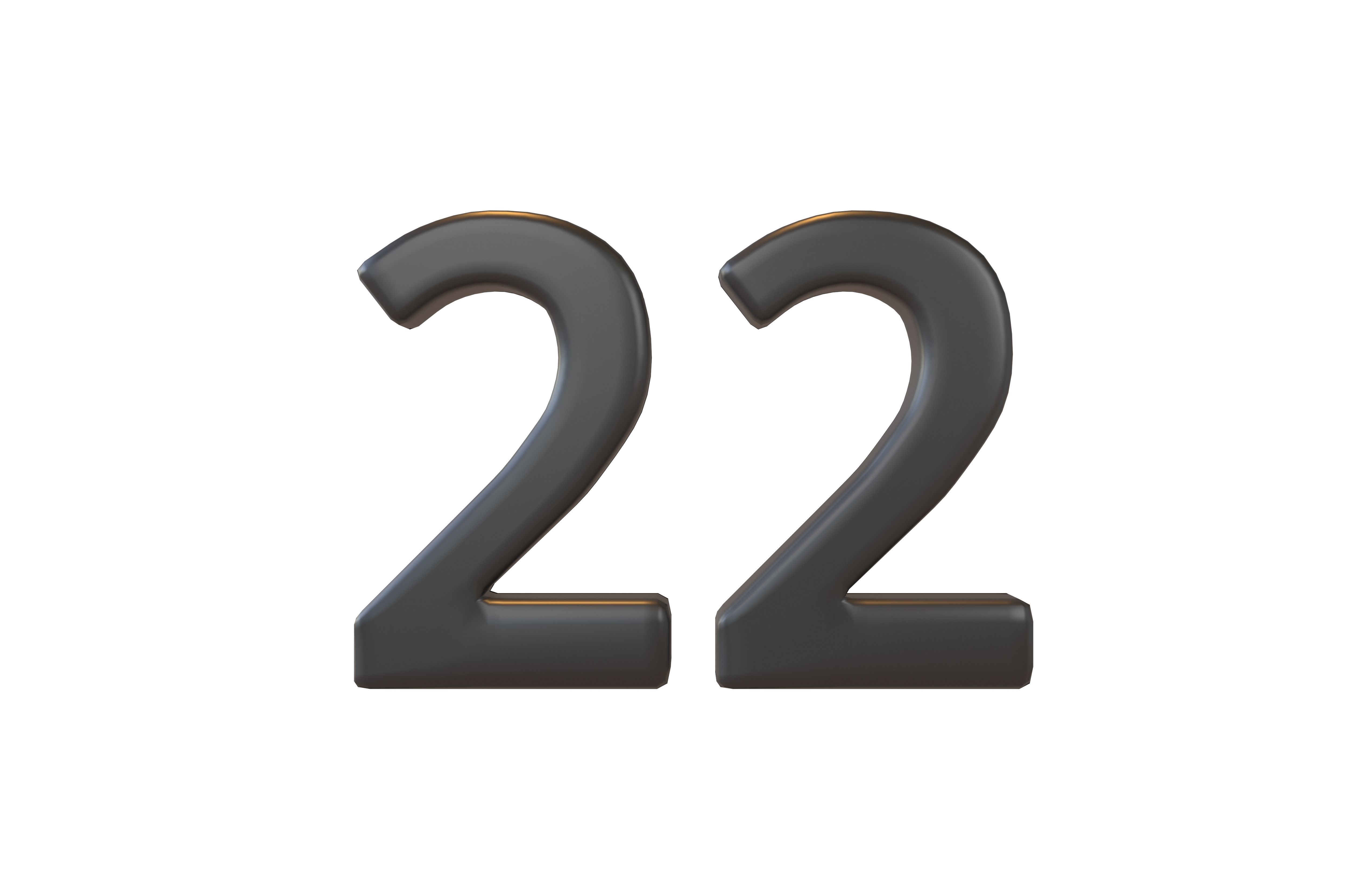 Date Number 22 v2 001 Low-poly 3D model_1