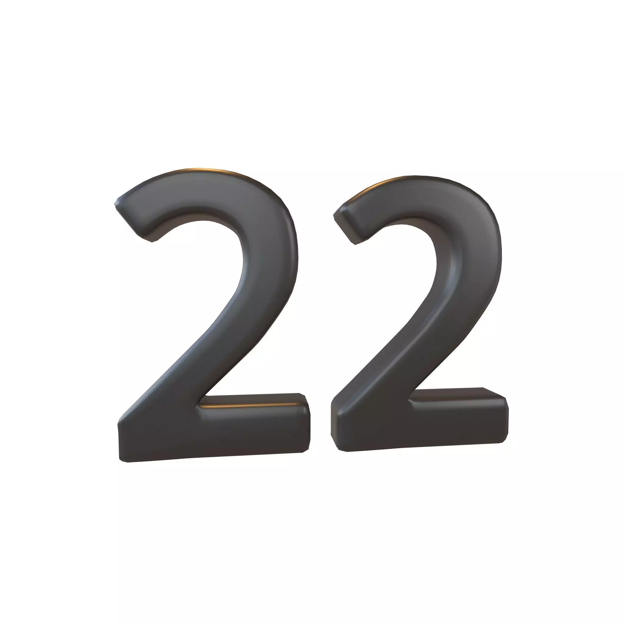 Date Number 22 v2 001 Low-poly 3D model_0