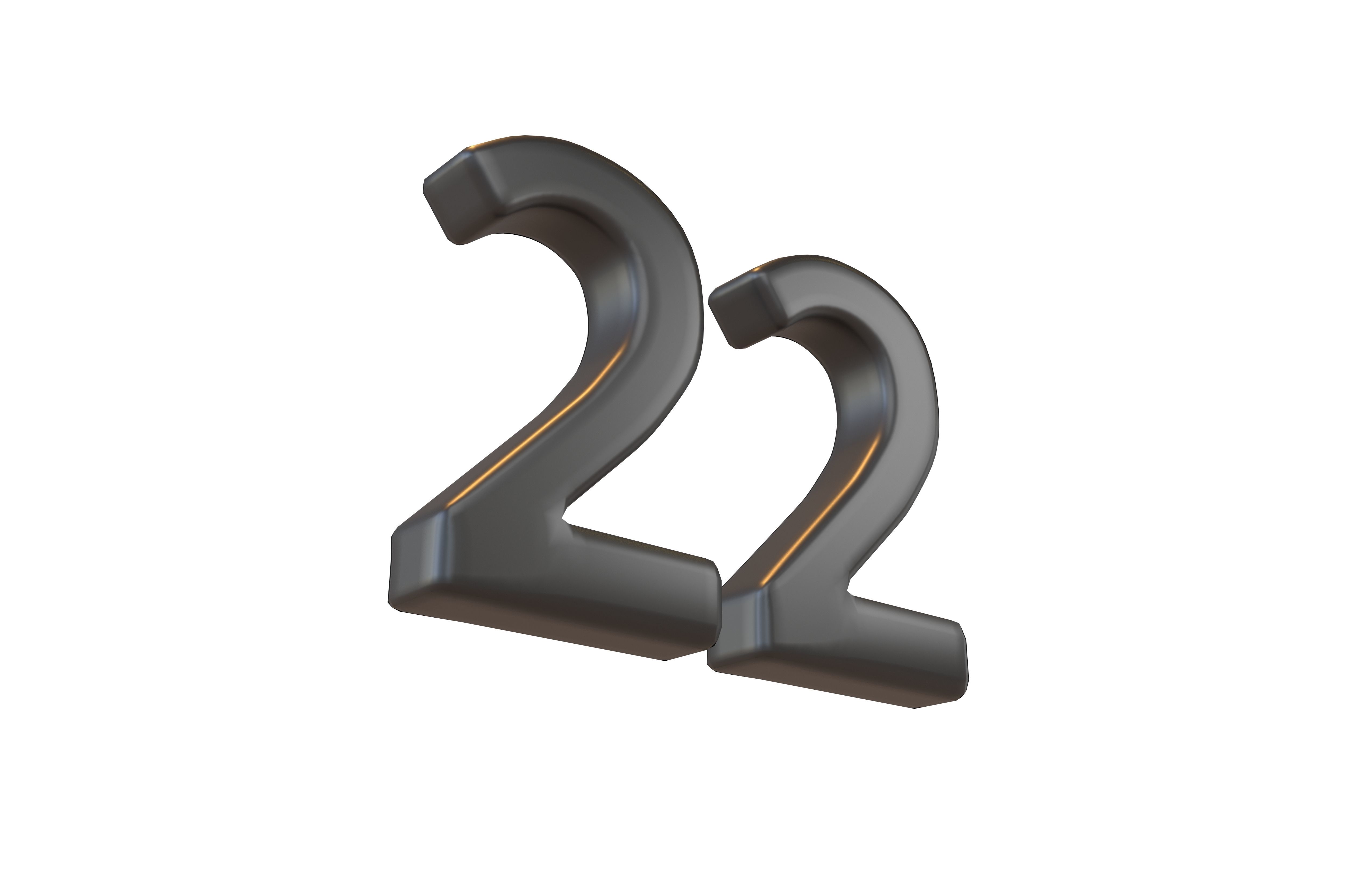 Date Number 22 v2 001 Low-poly 3D model_3