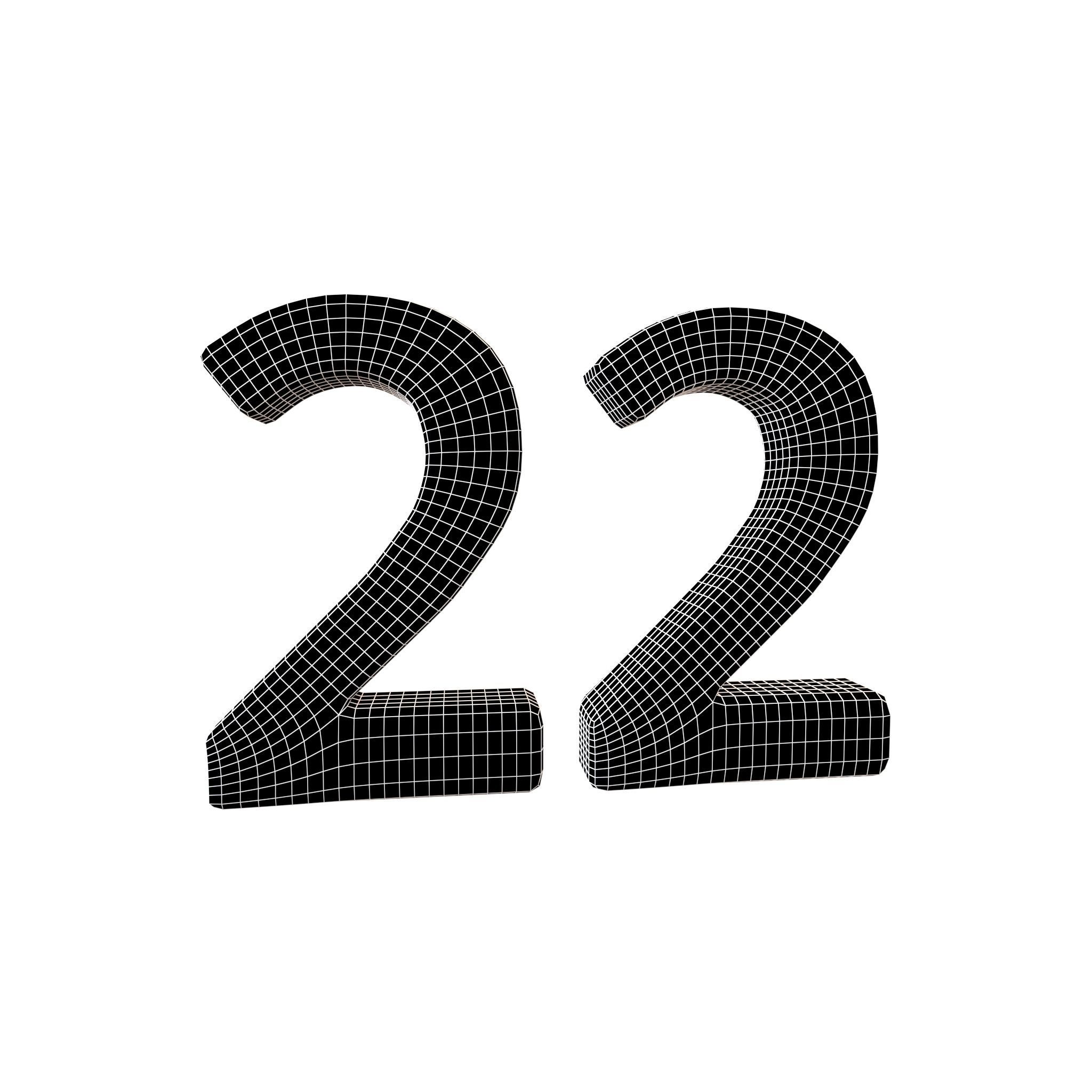 Date Number 22 v2 001 Low-poly 3D model_4