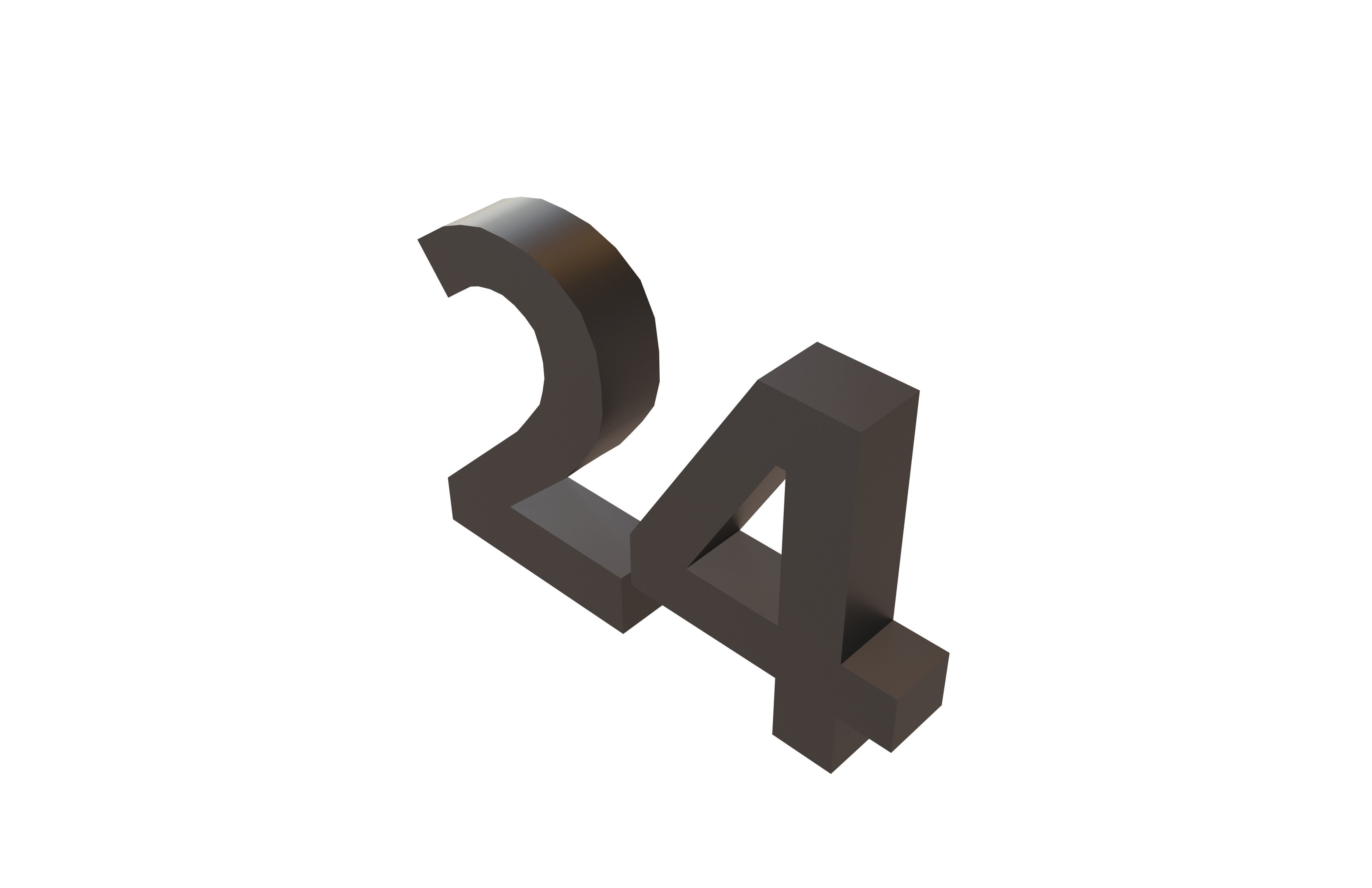 Date Number 24 v1 001 Low-poly 3D model_2