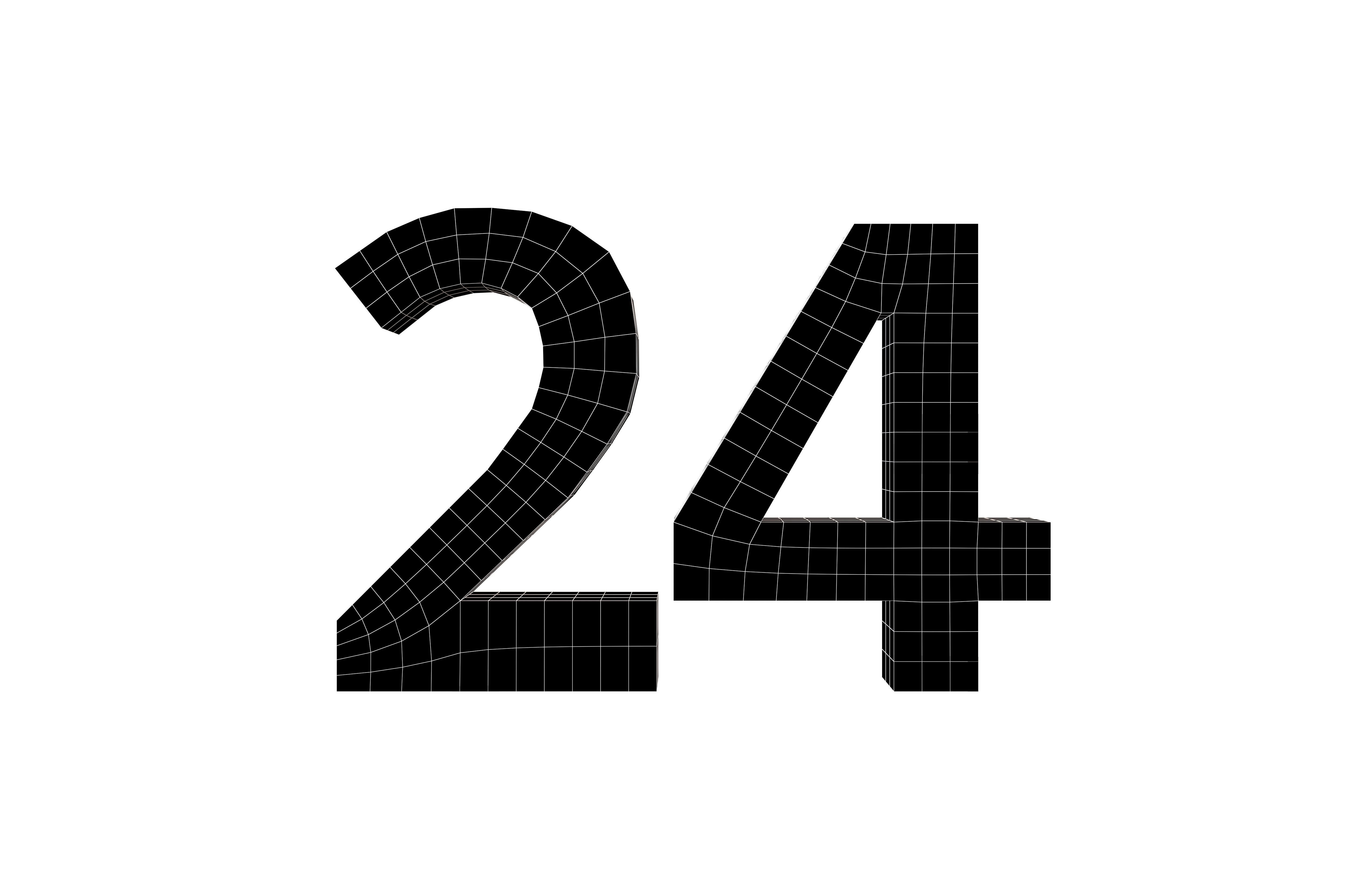 Date Number 24 v1 001 Low-poly 3D model_4