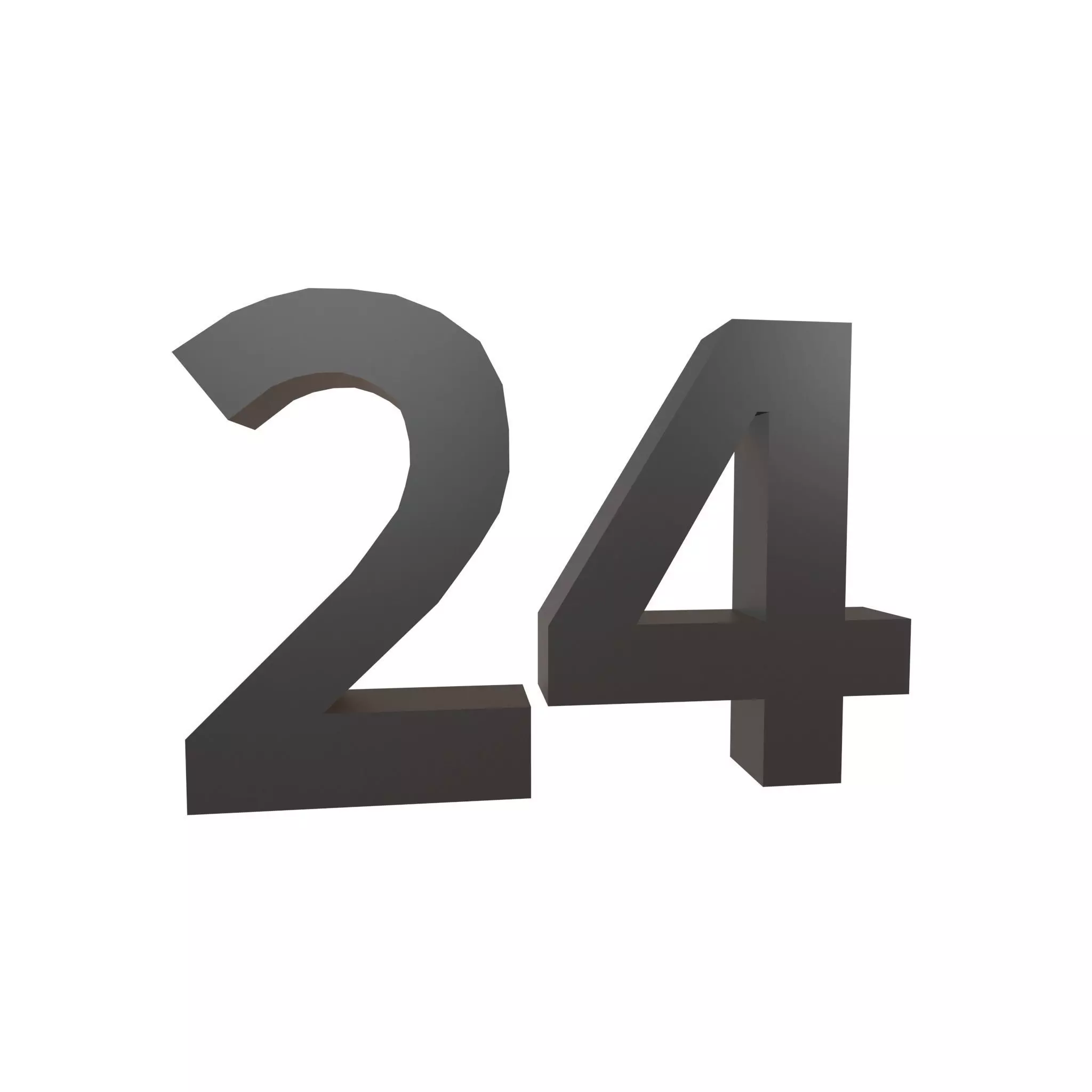 Date Number 24 v1 001 Low-poly 3D model_0