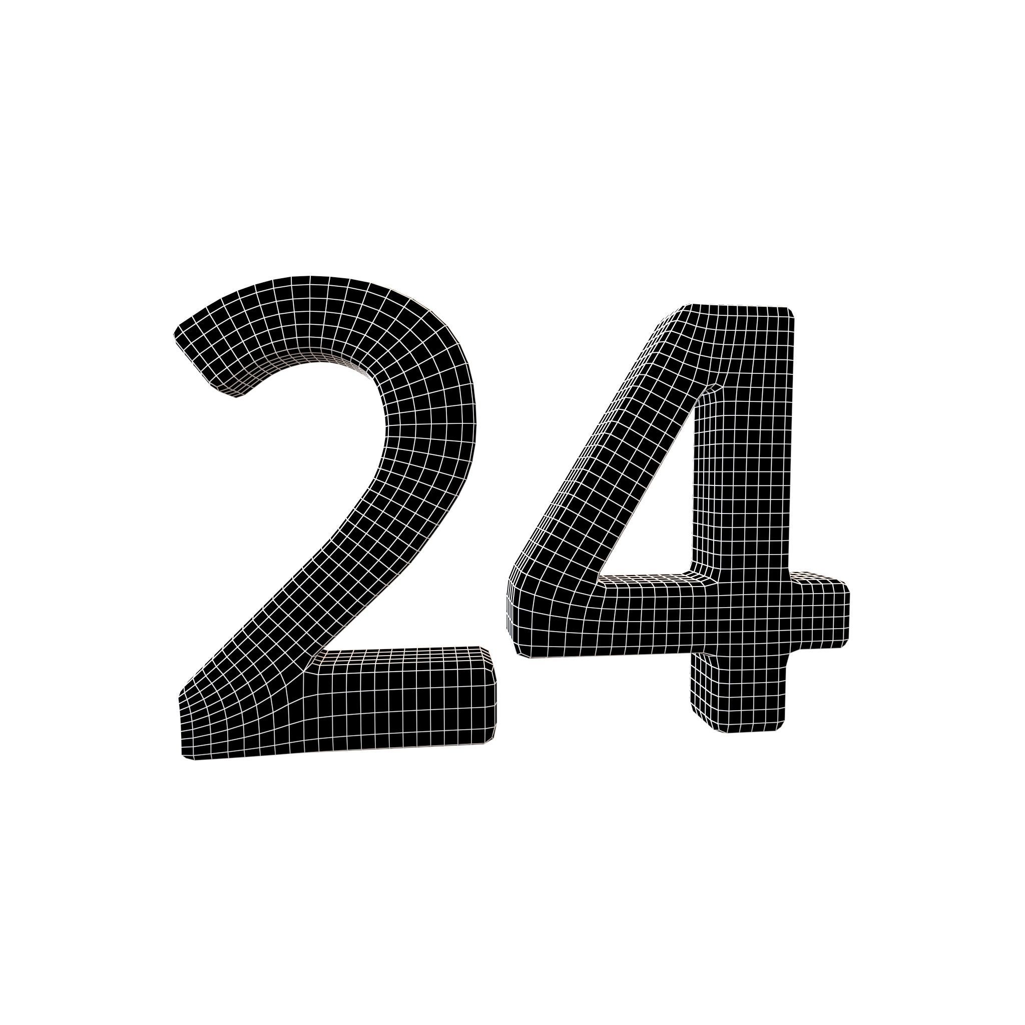 Date Number 24 v2 001 Low-poly 3D model_4