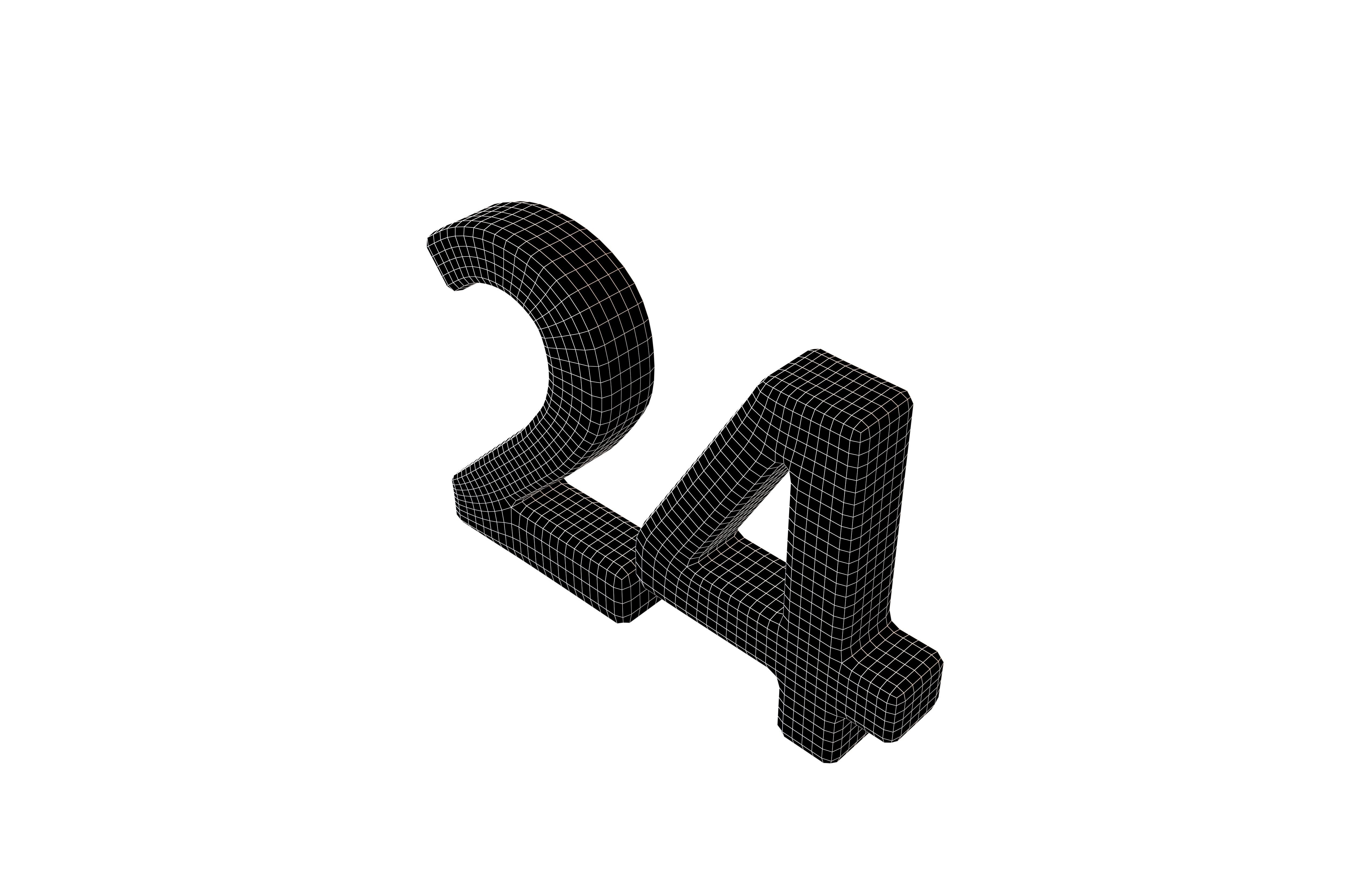 Date Number 24 v2 001 Low-poly 3D model_6