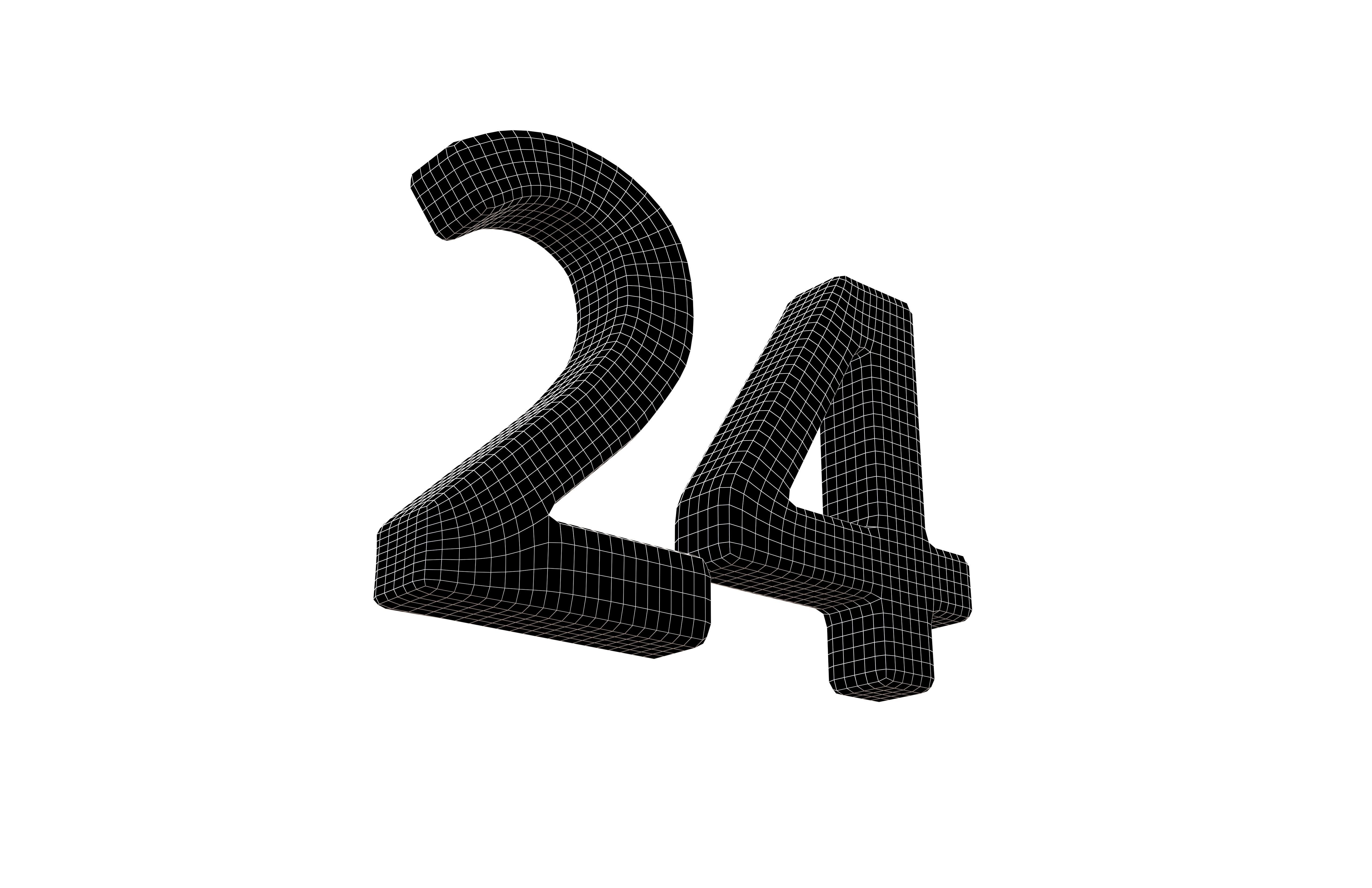 Date Number 24 v2 001 Low-poly 3D model_7