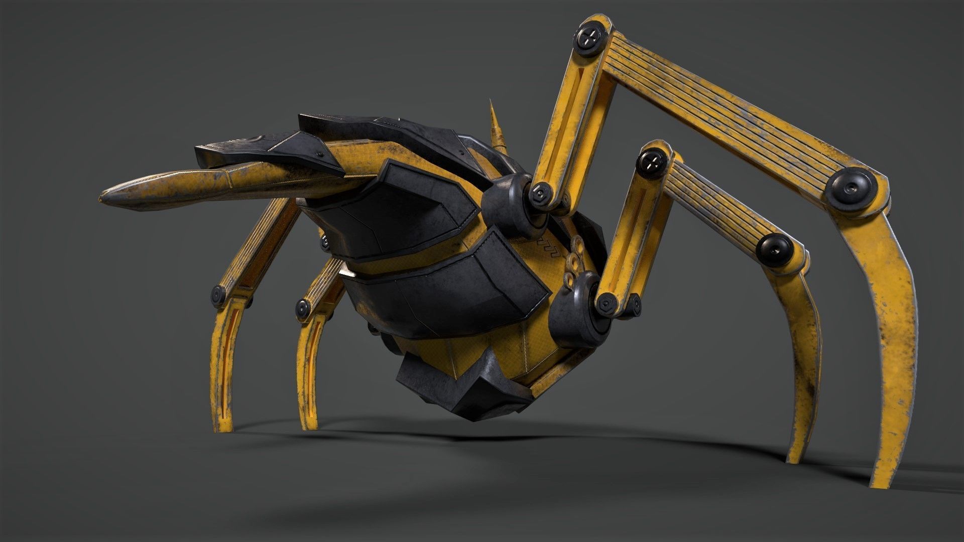 Sci Fi Robot Drone Low-poly 3D model_8