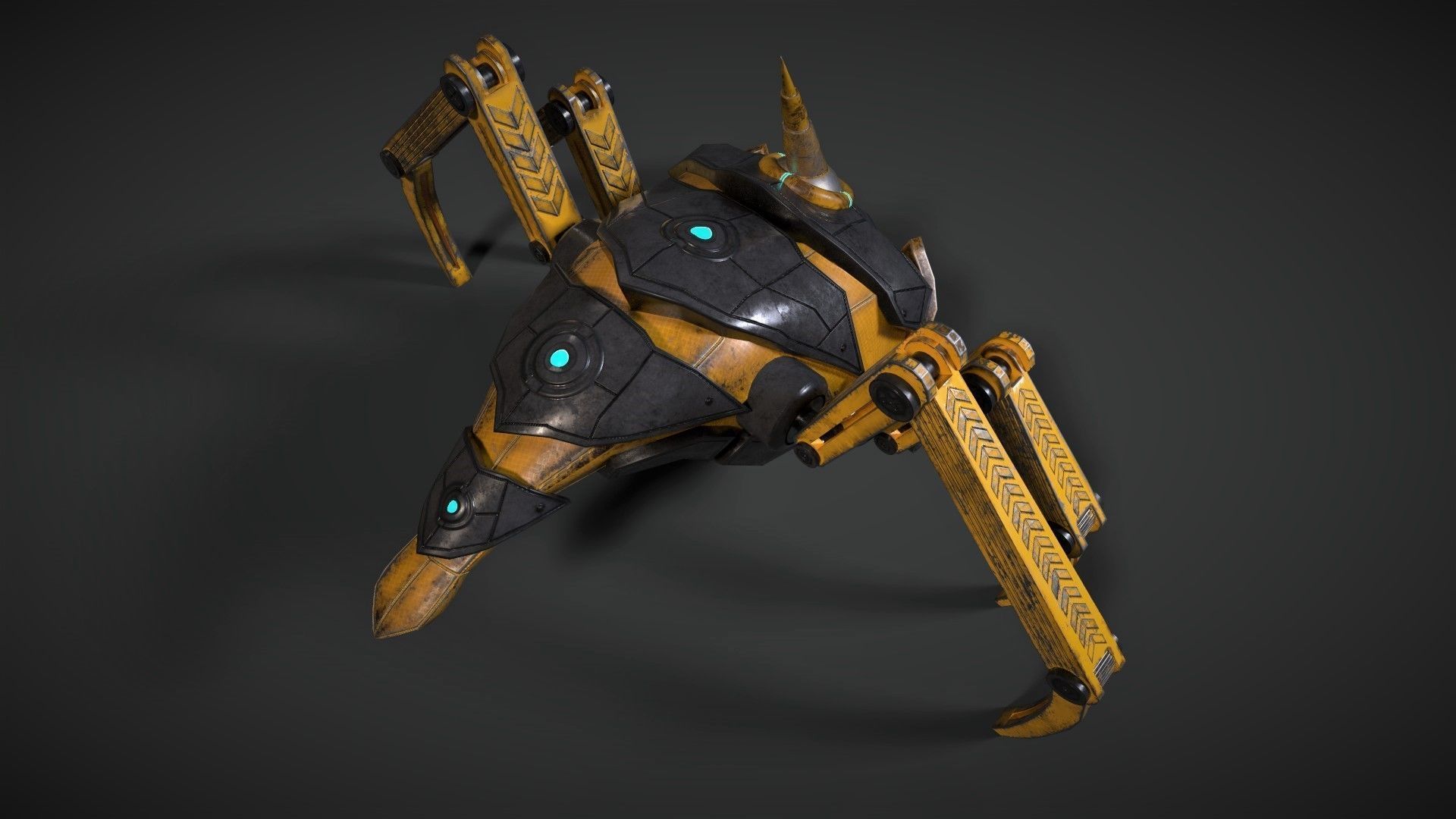 Sci Fi Robot Drone Low-poly 3D model_3
