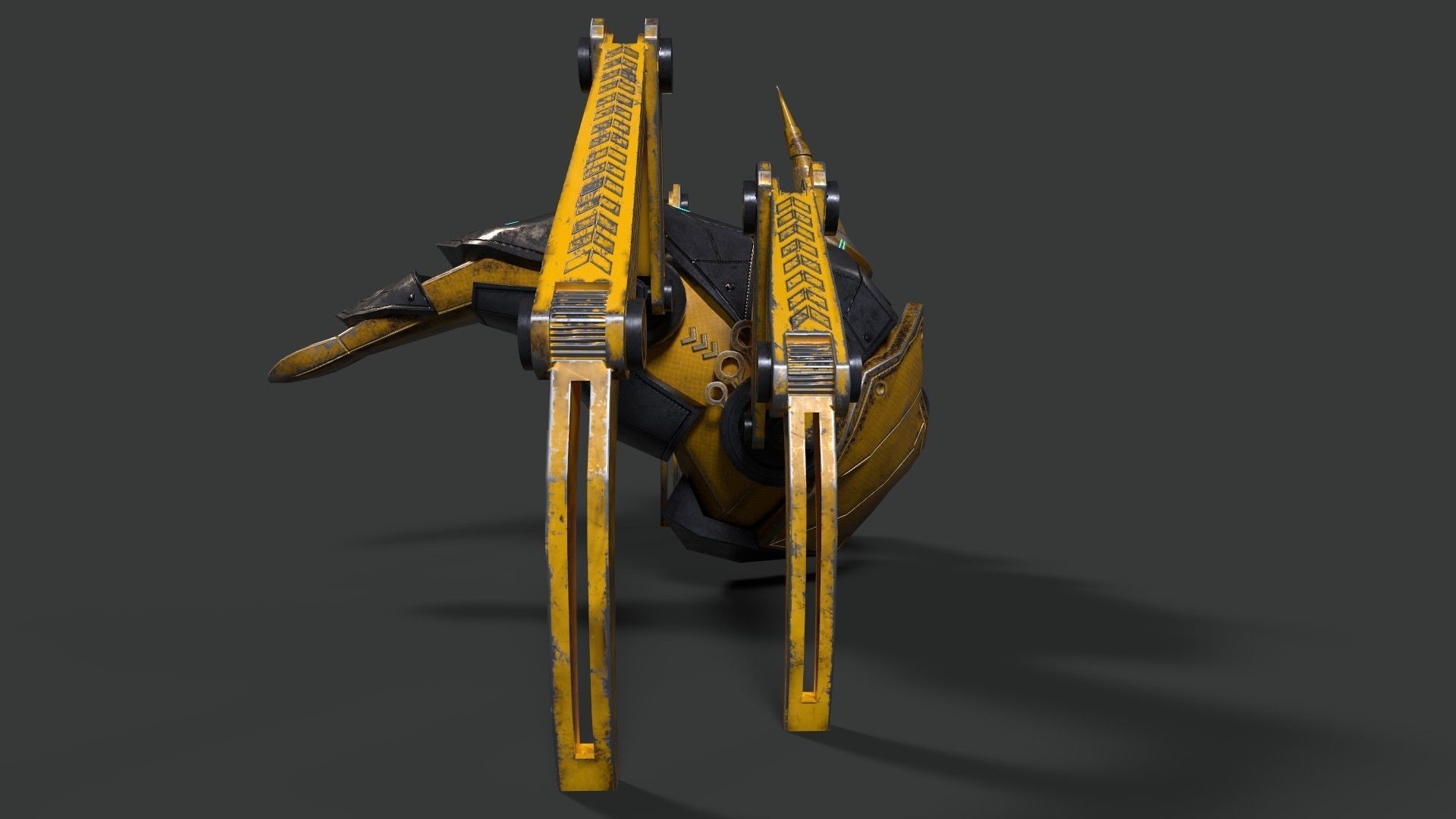 Sci Fi Robot Drone Low-poly 3D model_9