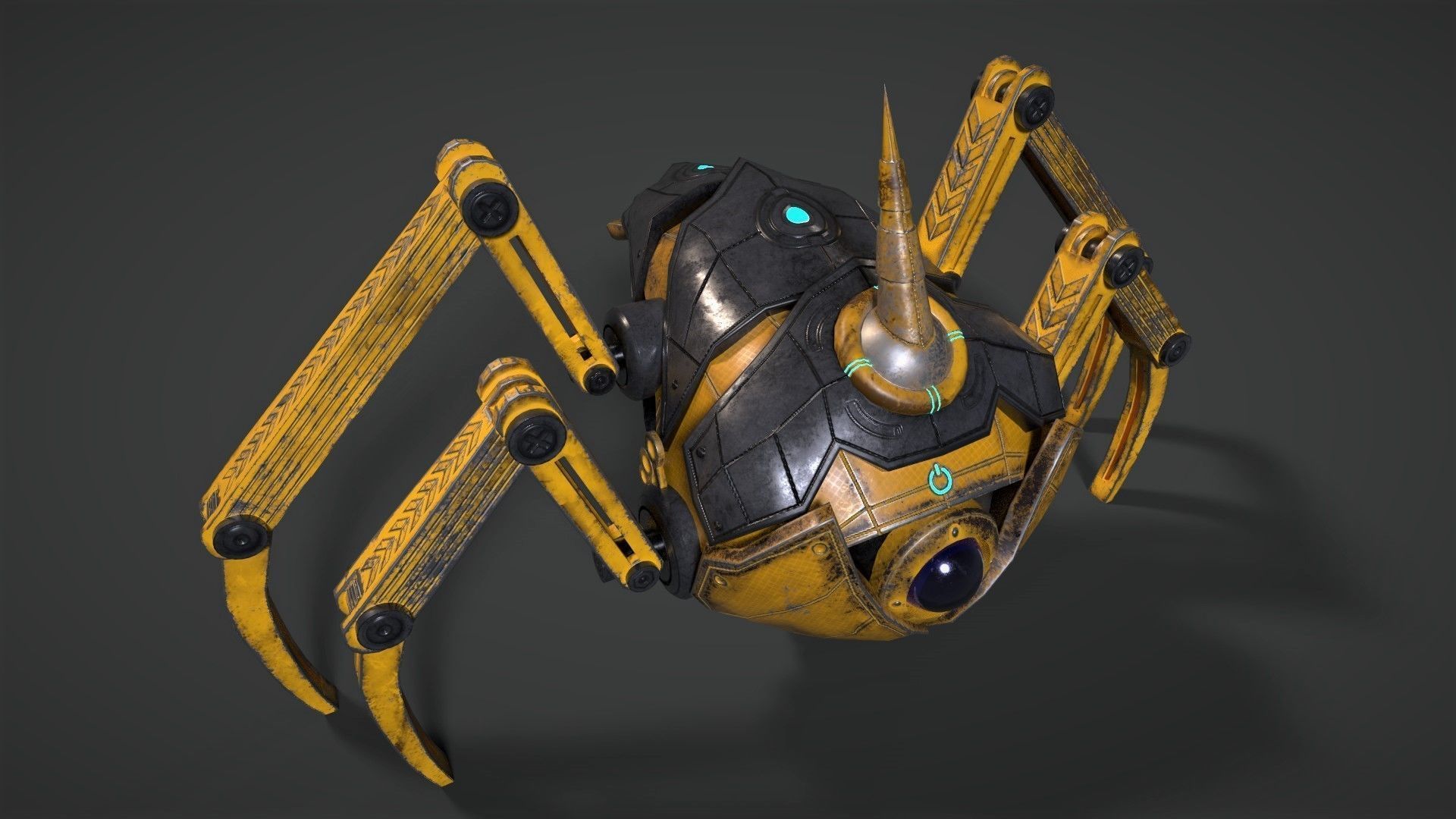 Sci Fi Robot Drone Low-poly 3D model_1