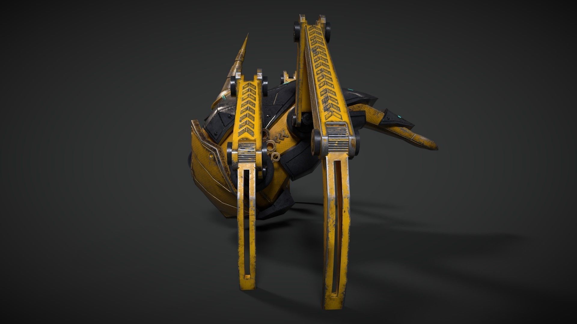 Sci Fi Robot Drone Low-poly 3D model_5