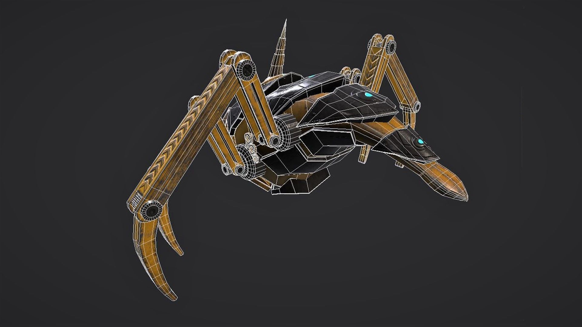 Sci Fi Robot Drone Low-poly 3D model_11