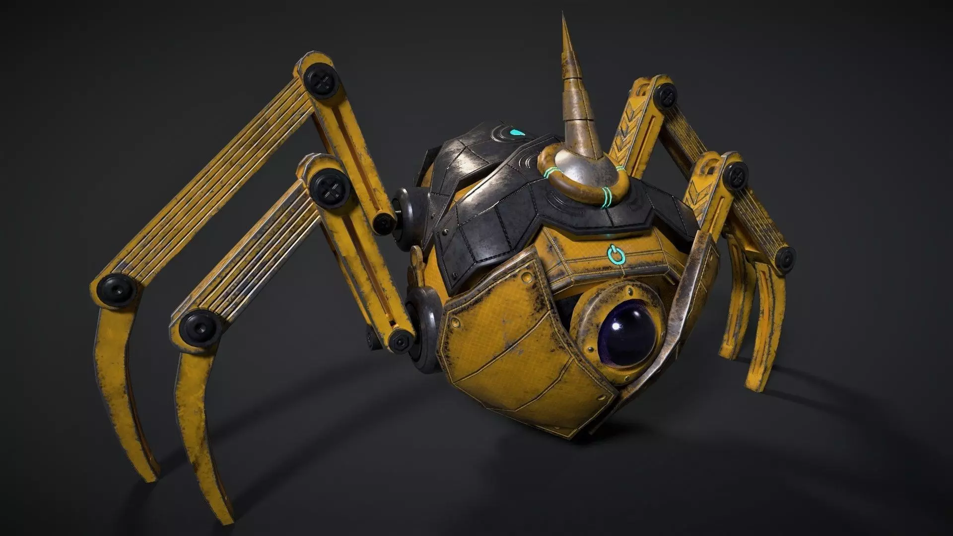 Sci Fi Robot Drone Low-poly 3D model_0
