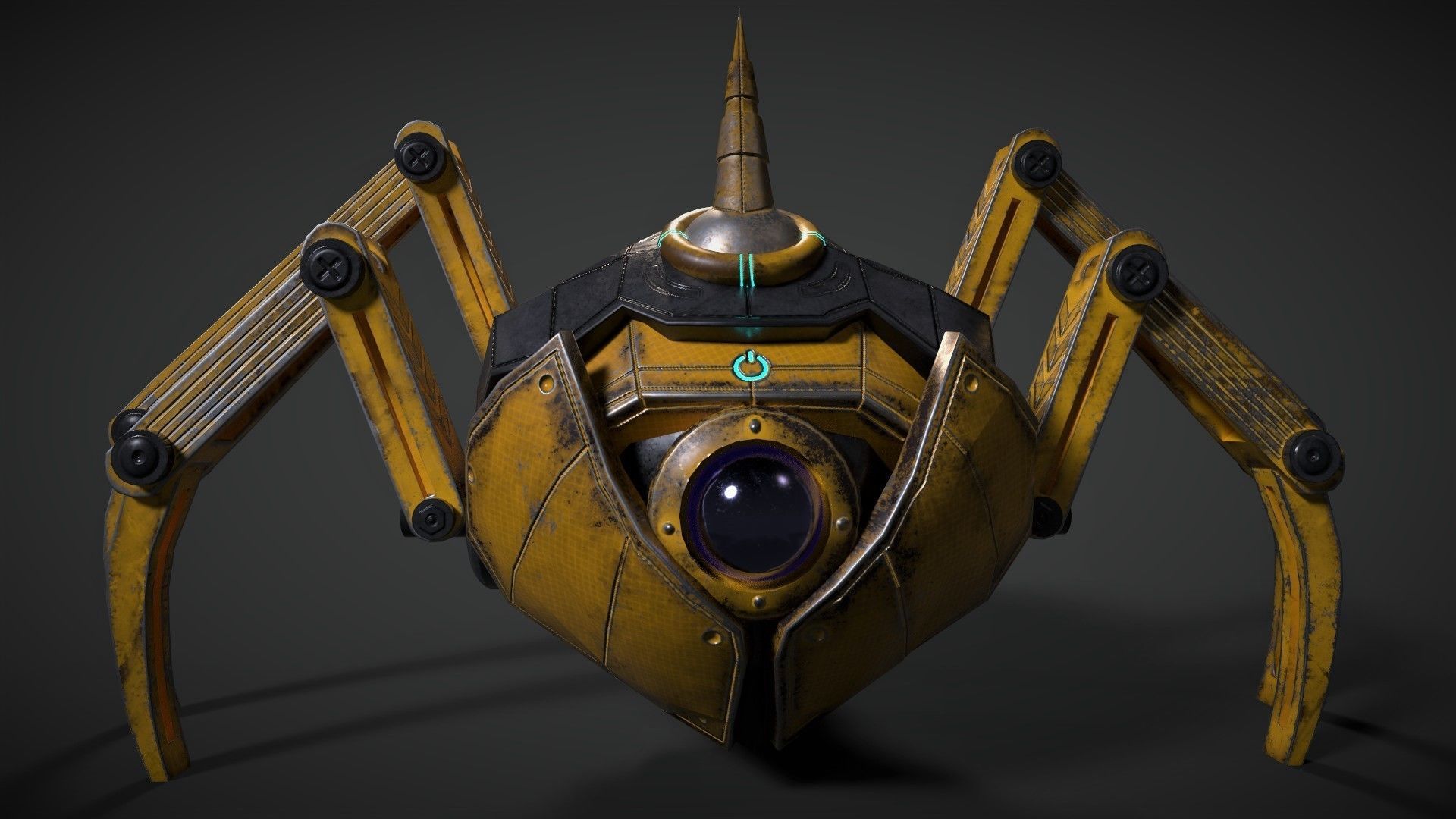 Sci Fi Robot Drone Low-poly 3D model_4