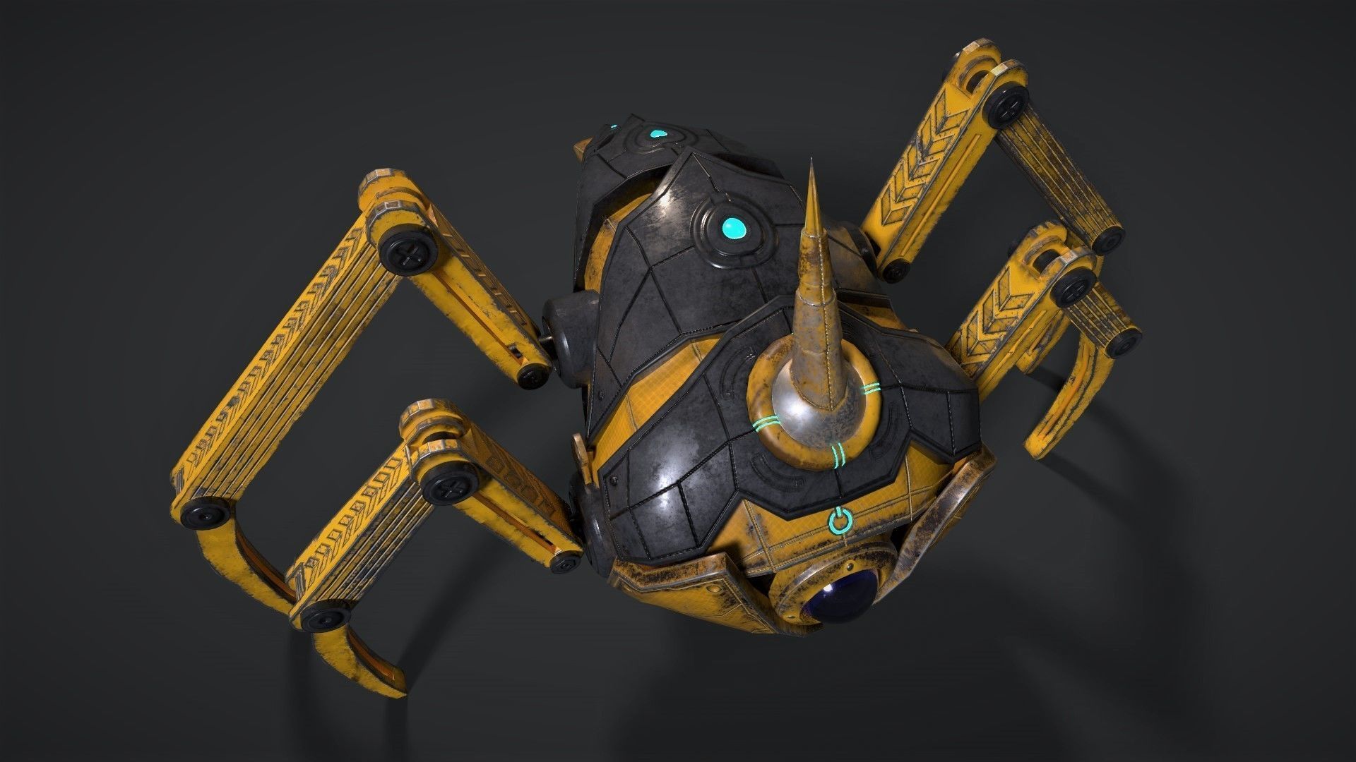 Sci Fi Robot Drone Low-poly 3D model_2