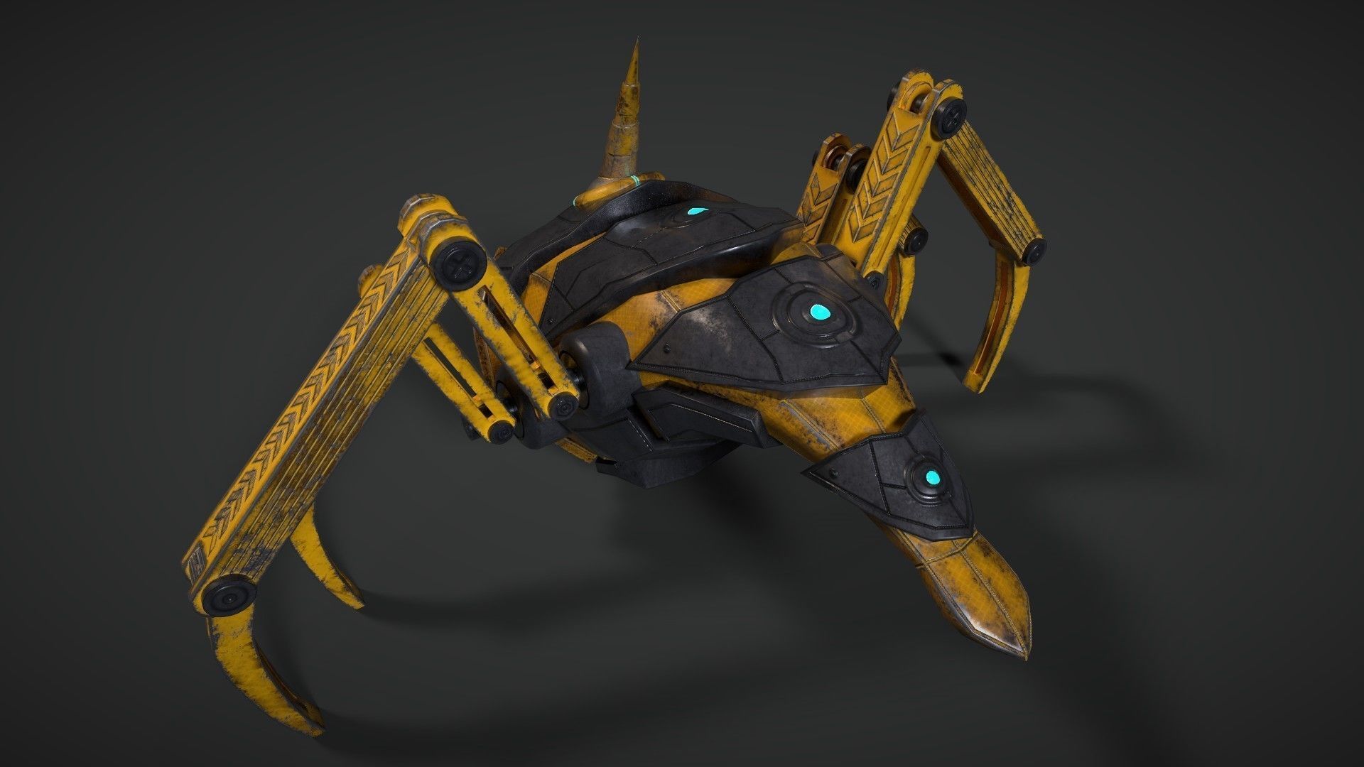 Sci Fi Robot Drone Low-poly 3D model_6