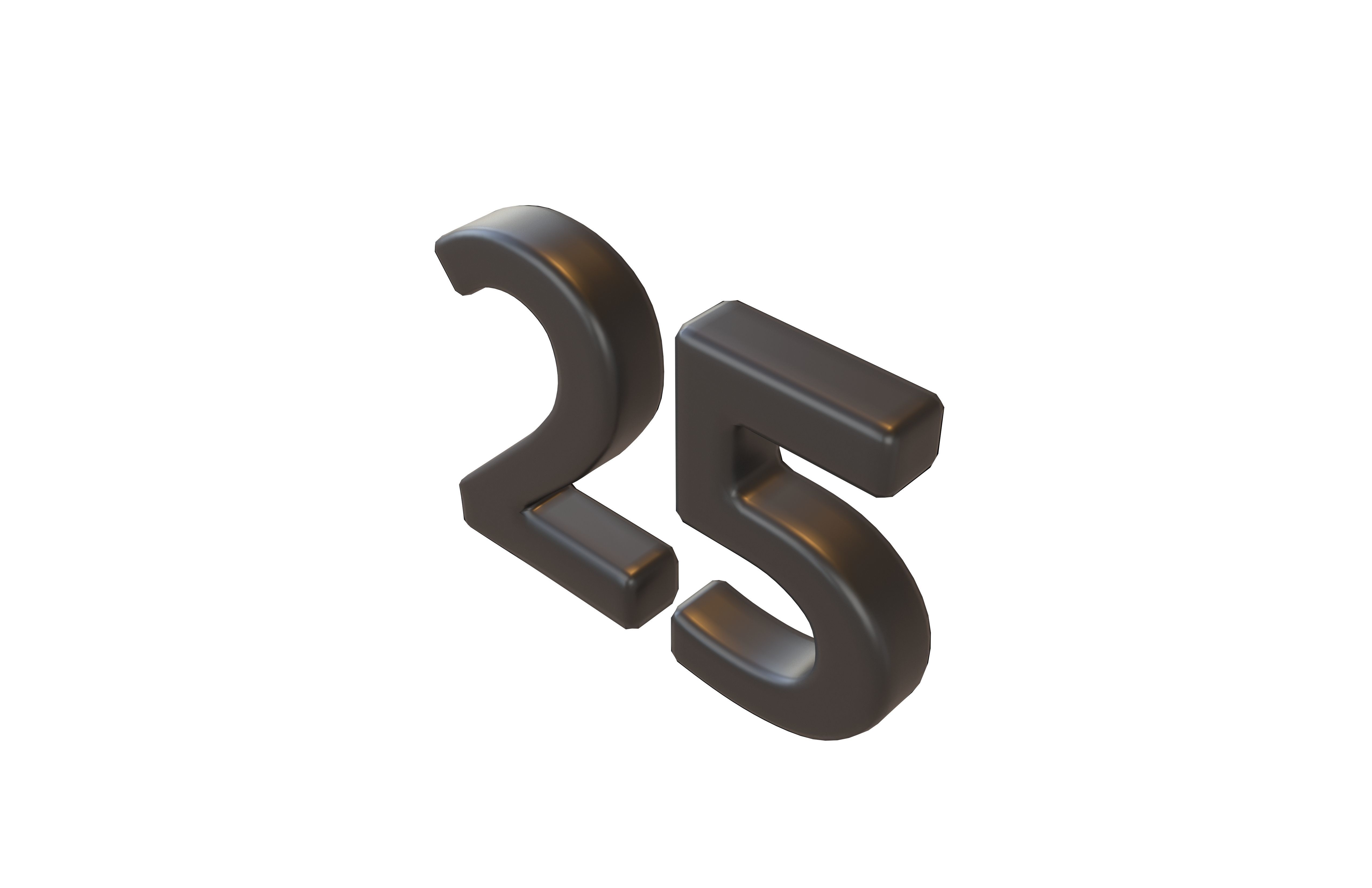 Date Number 25 v2 001 Low-poly 3D model_2