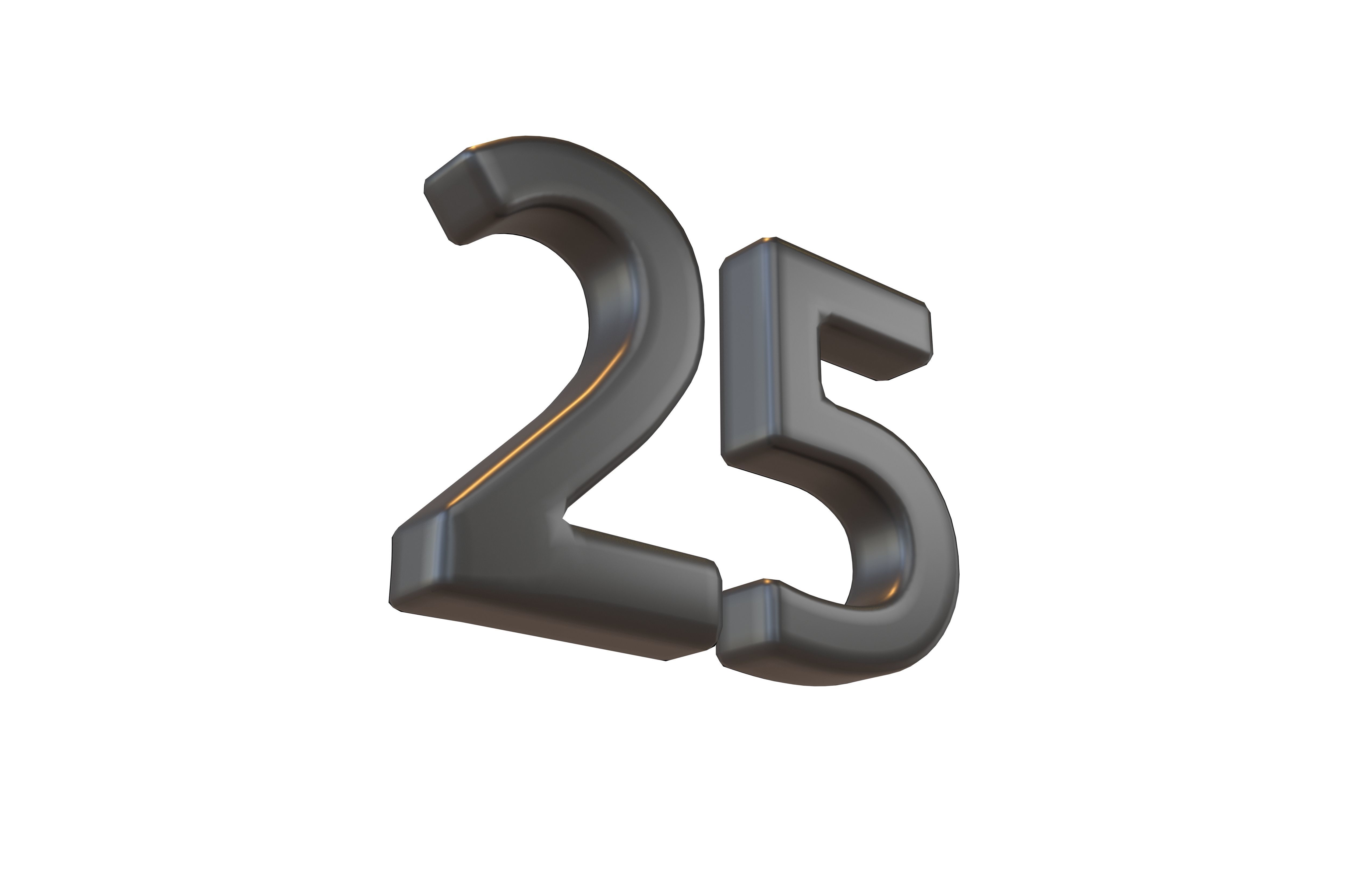 Date Number 25 v2 001 Low-poly 3D model_3