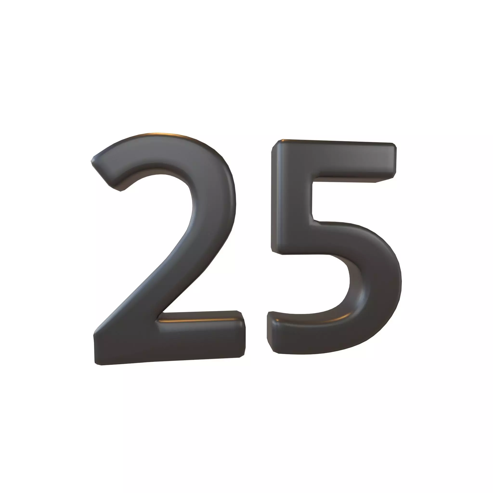 Date Number 25 v2 001 Low-poly 3D model_0