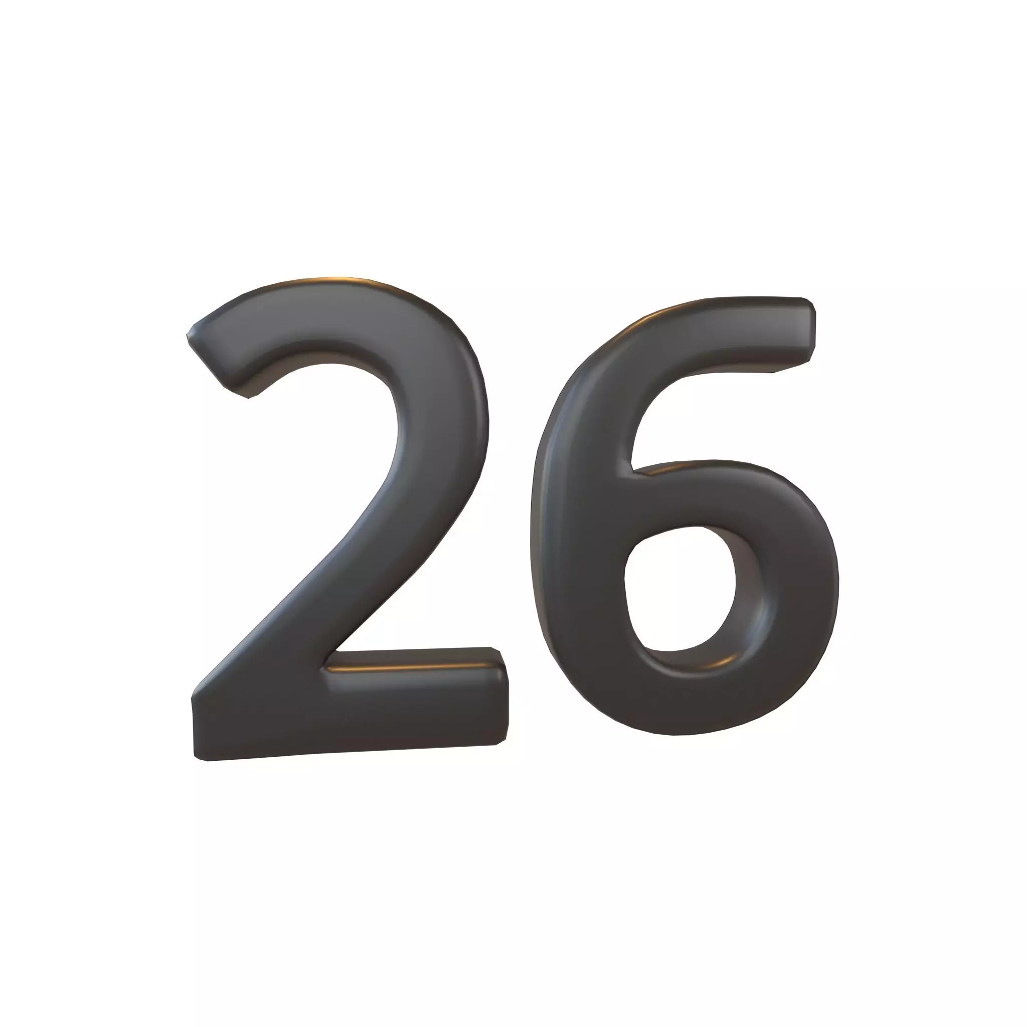 Date Number 26 v2 001 Low-poly 3D model_0