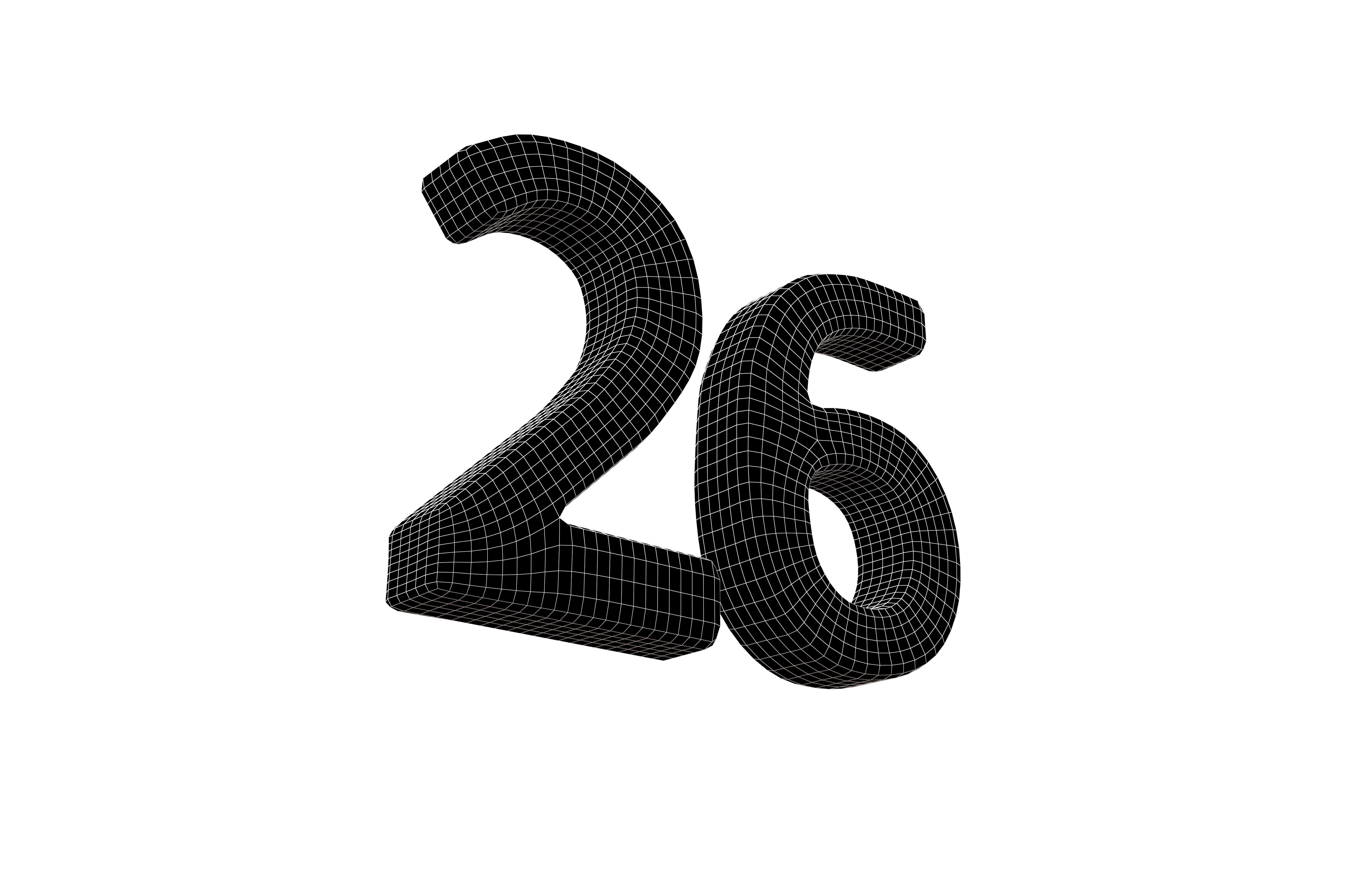 Date Number 26 v2 001 Low-poly 3D model_5