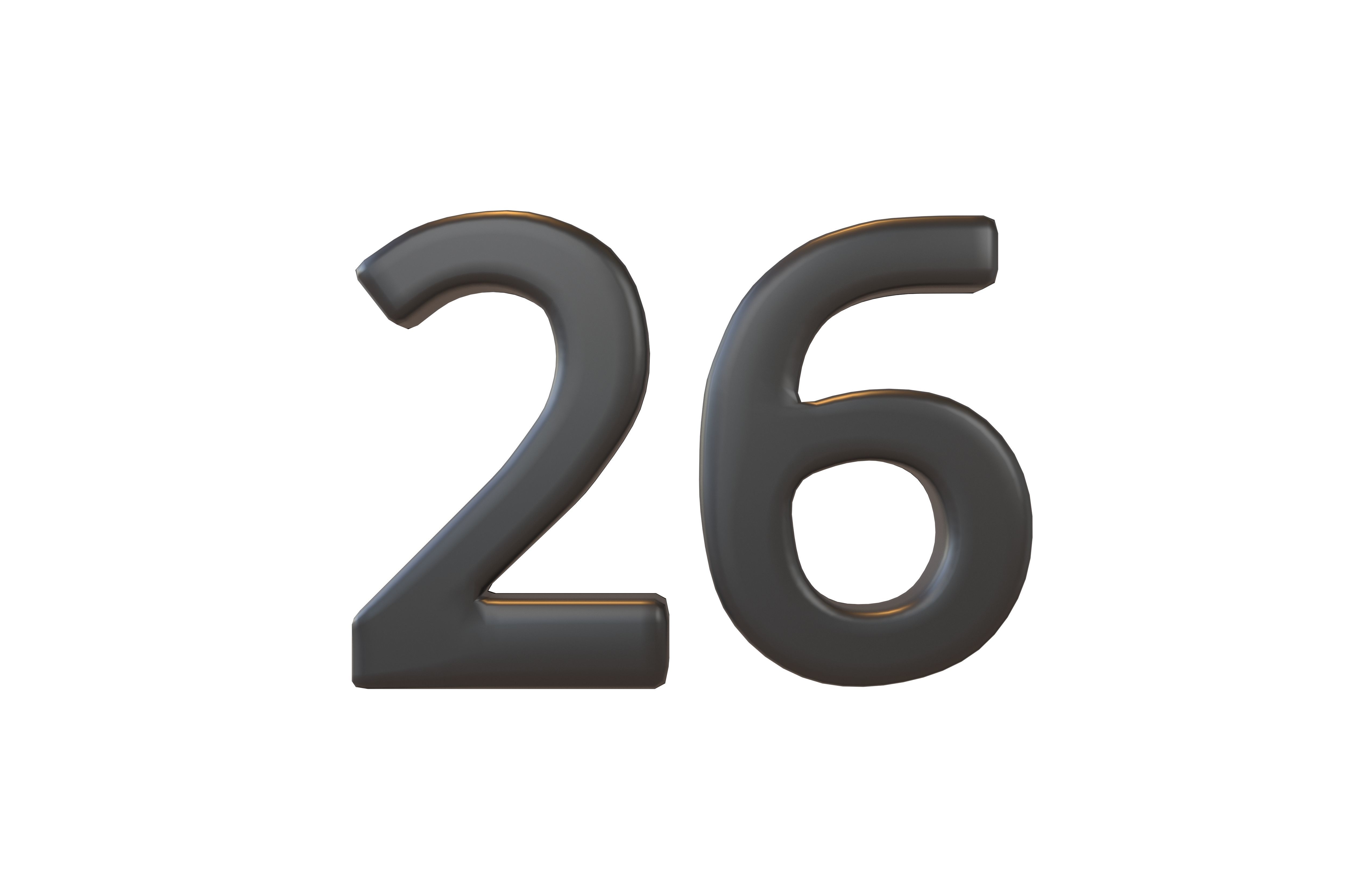 Date Number 26 v2 001 Low-poly 3D model_3