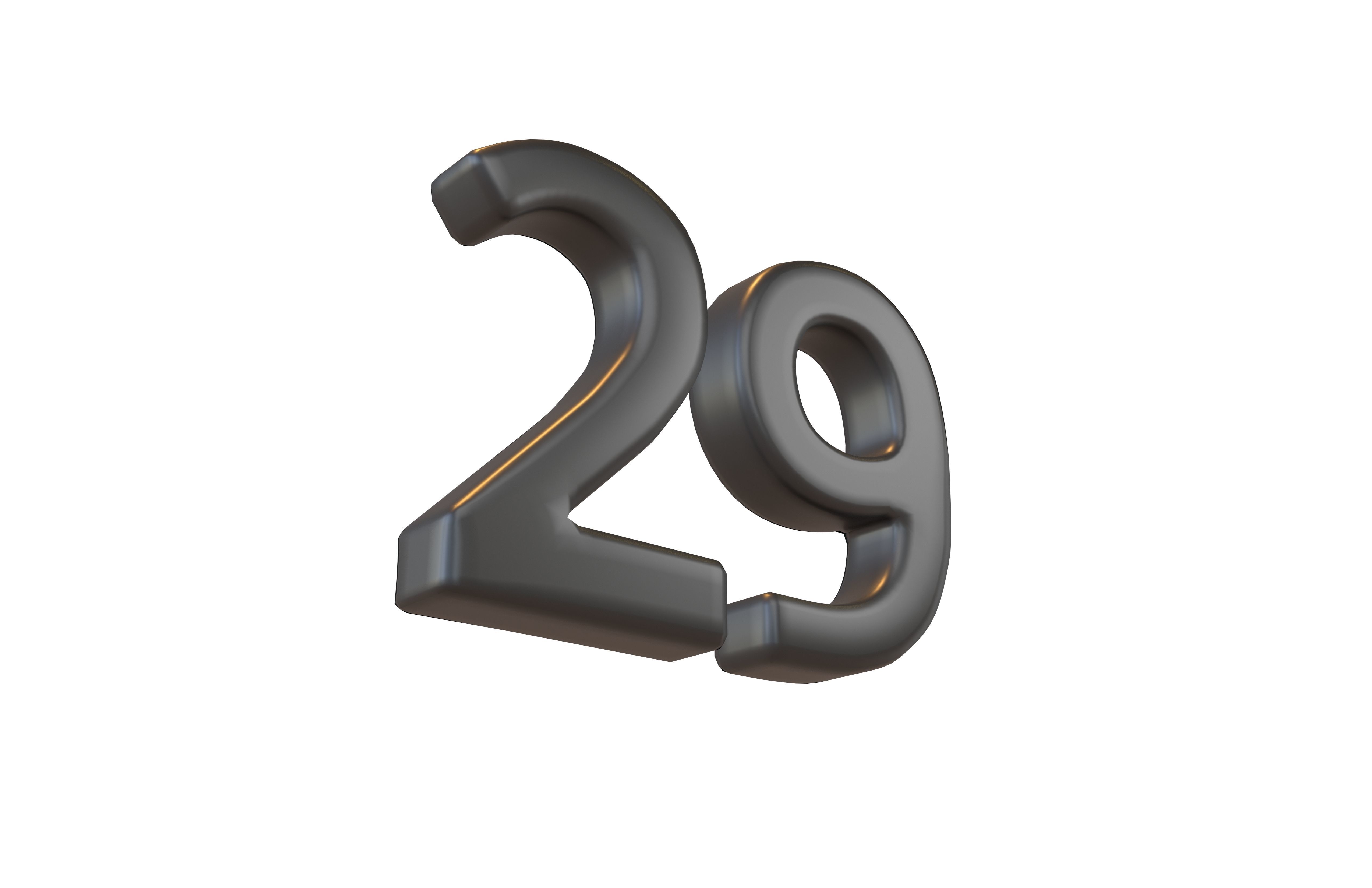 Date Number 29 v2 001 Low-poly 3D model_3