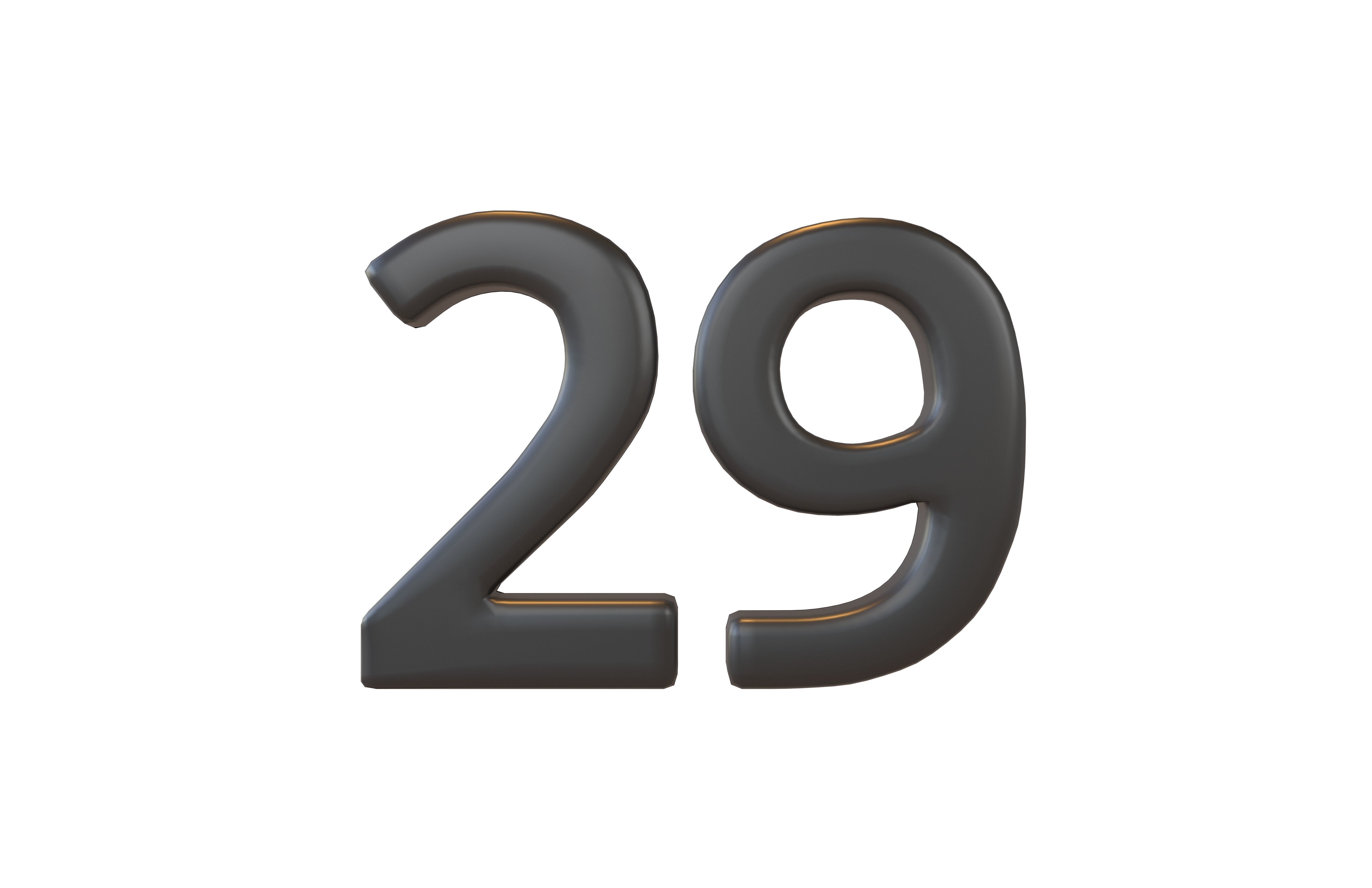 Date Number 29 v2 001 Low-poly 3D model_1