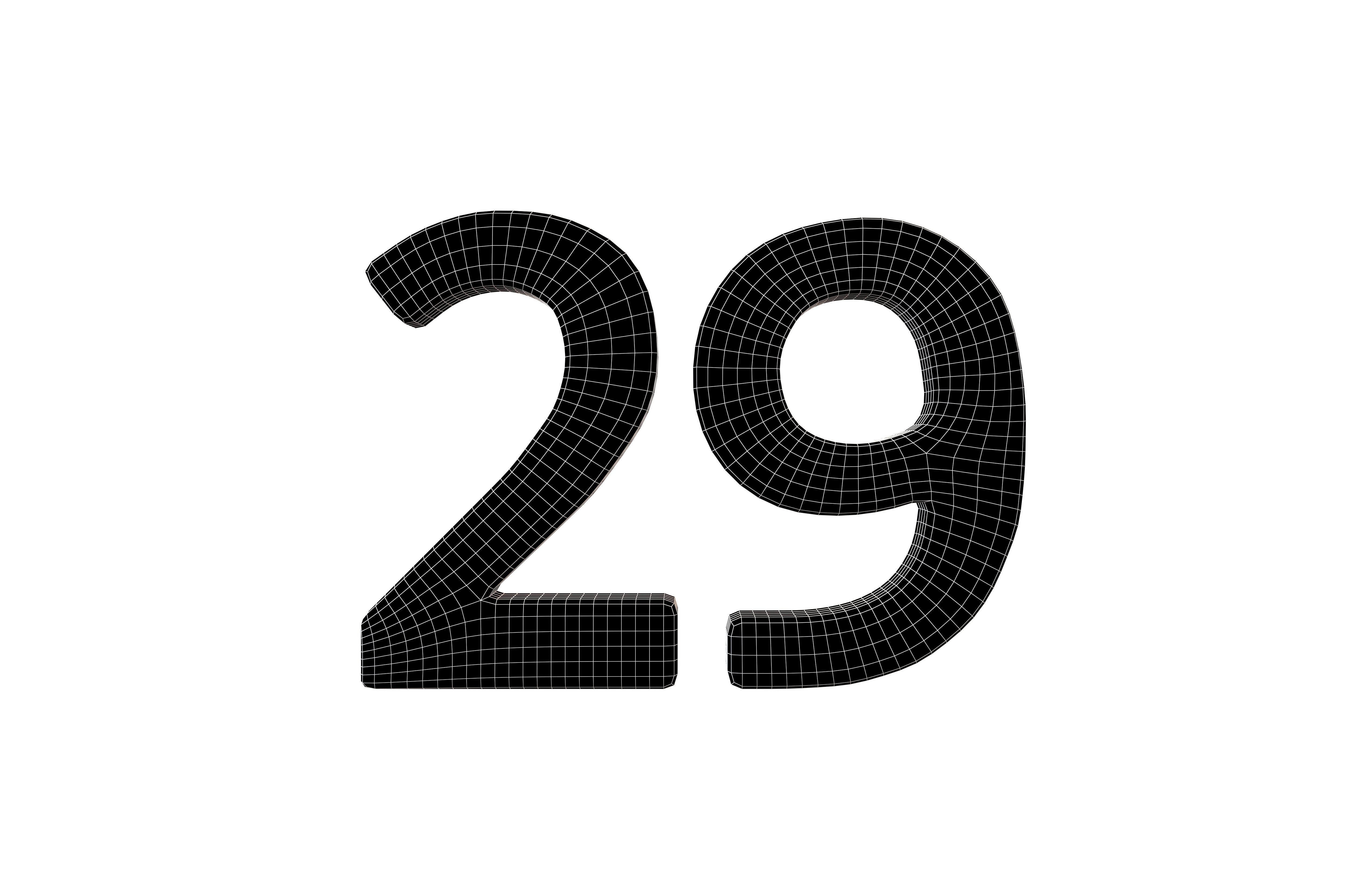 Date Number 29 v2 001 Low-poly 3D model_5