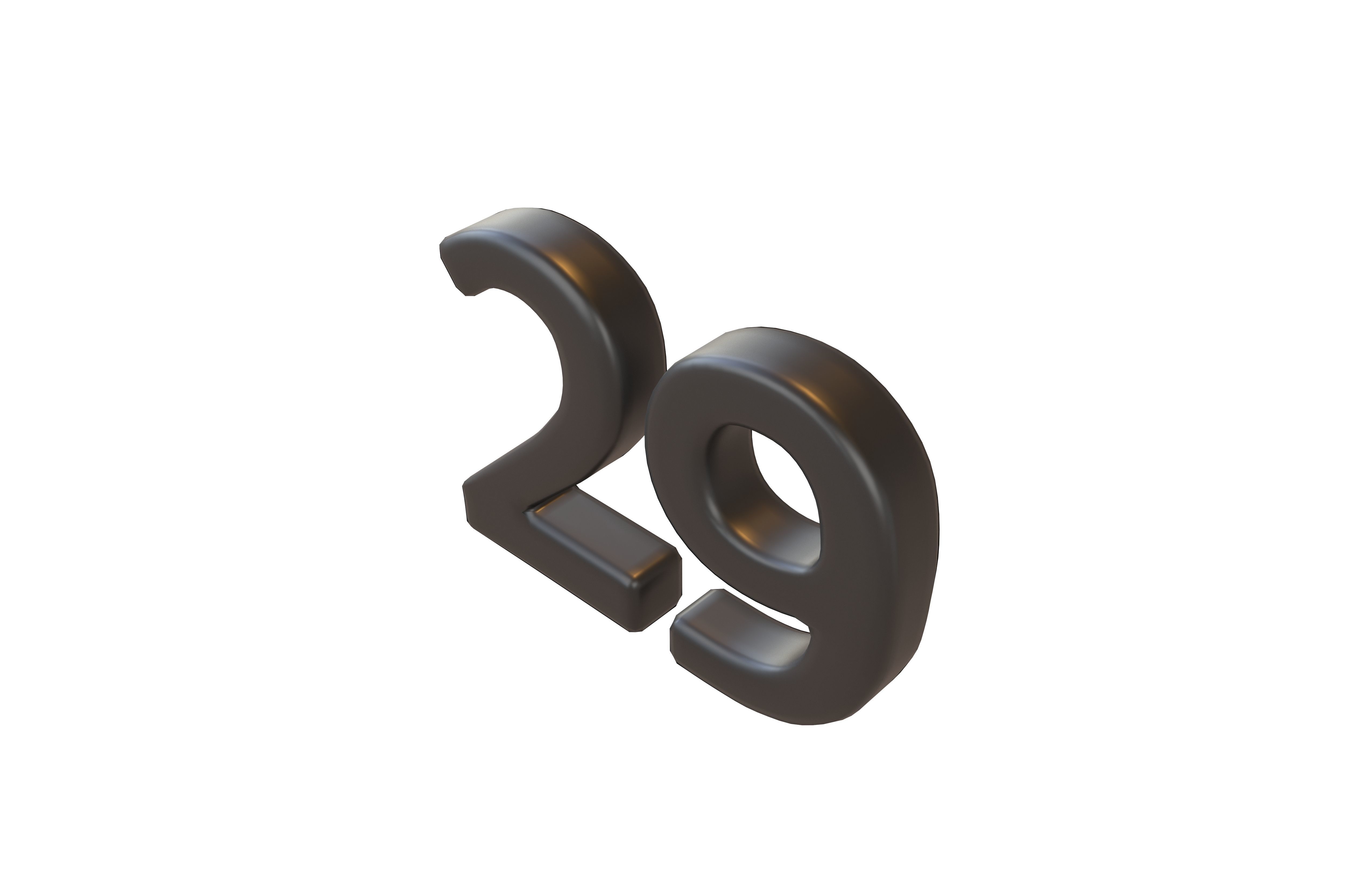 Date Number 29 v2 001 Low-poly 3D model_2