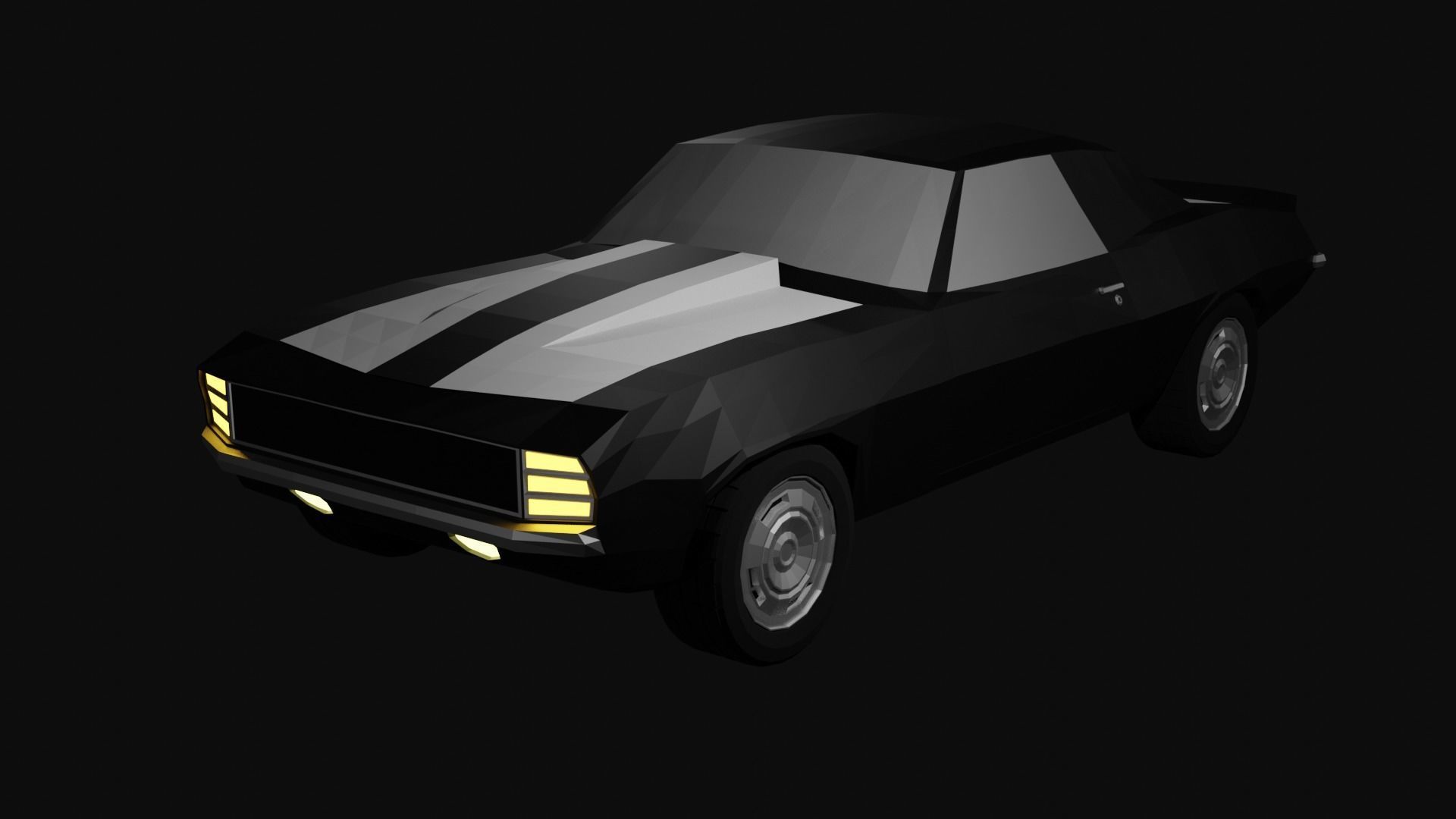 LOWPOLY CHEVROLET CAMARO SS 69 - RIGGED Low-poly 3D model
