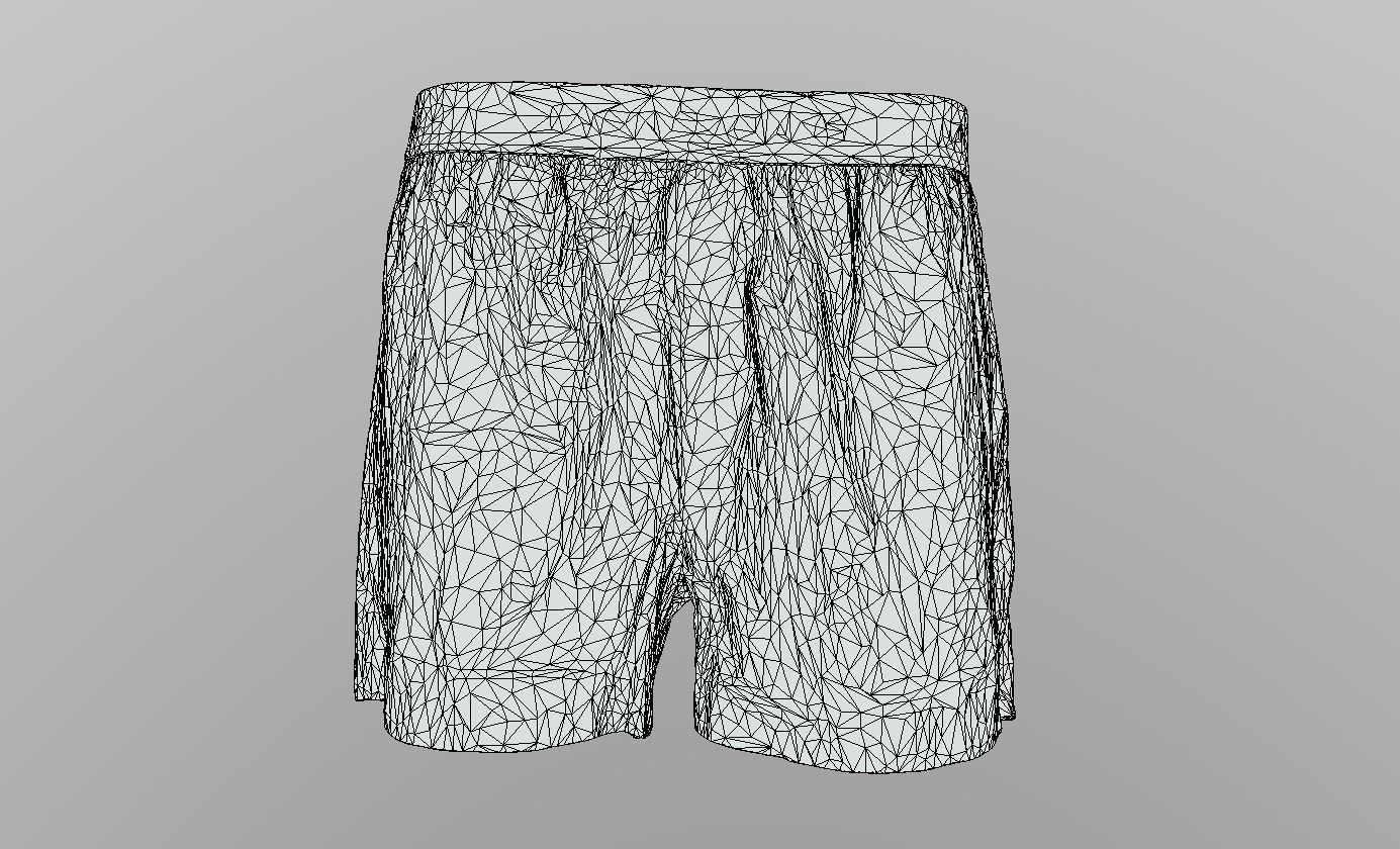 JACMEYER TRUNKS - Boxer Short Grey Plaid Striped Low-poly 3D model_9