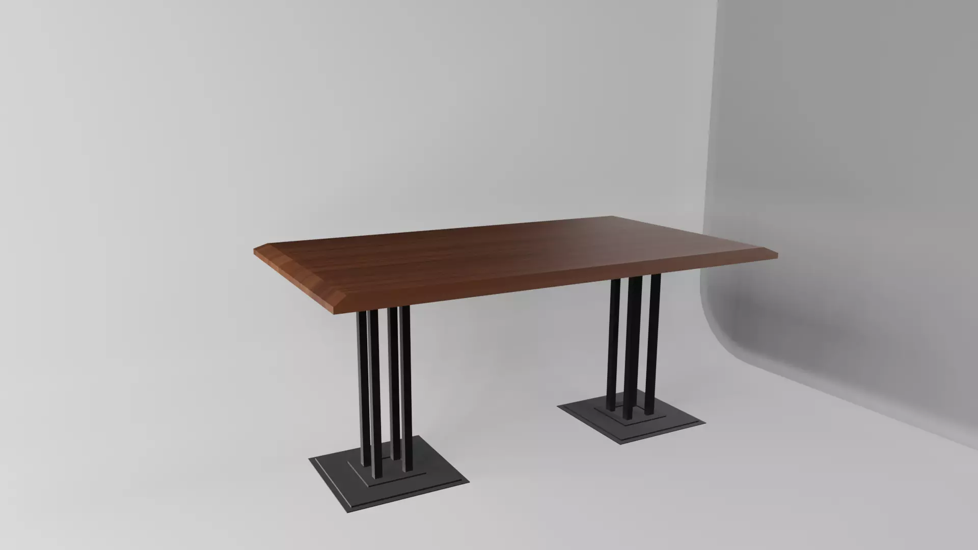 dark wood table Free low-poly 3D model