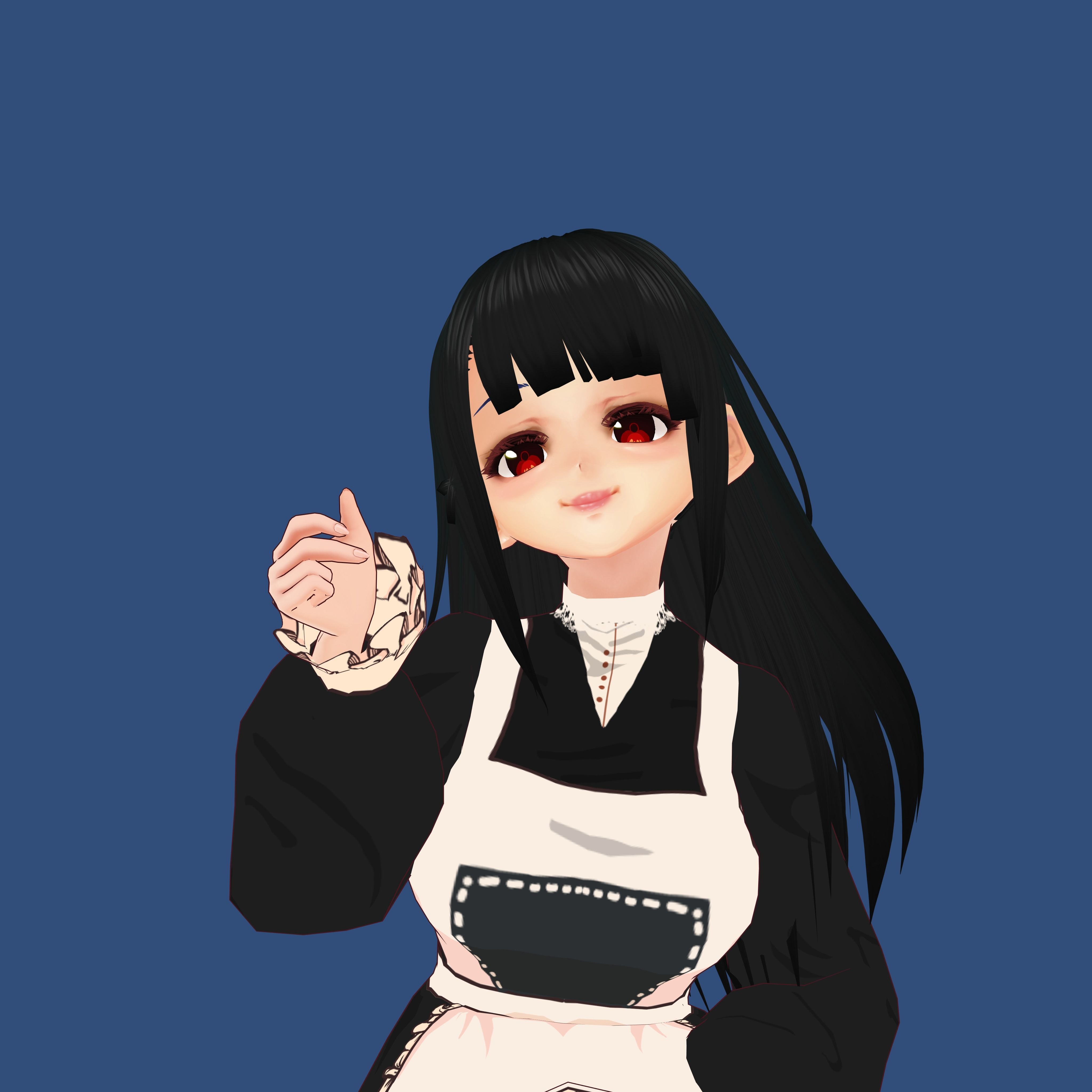 Anime Girl Maid Outfit 3D model_2