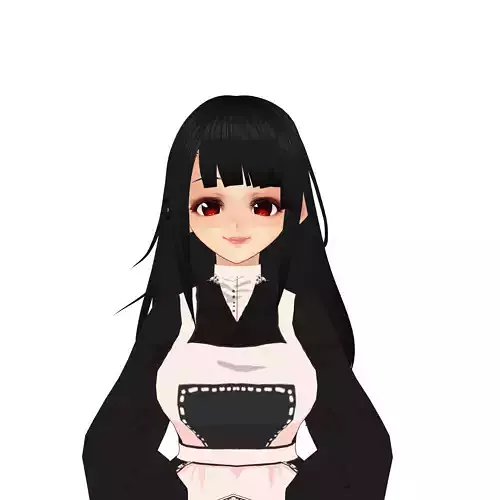 Anime Girl Maid Outfit 3D model Anime Girl Maid Outfit 3D model