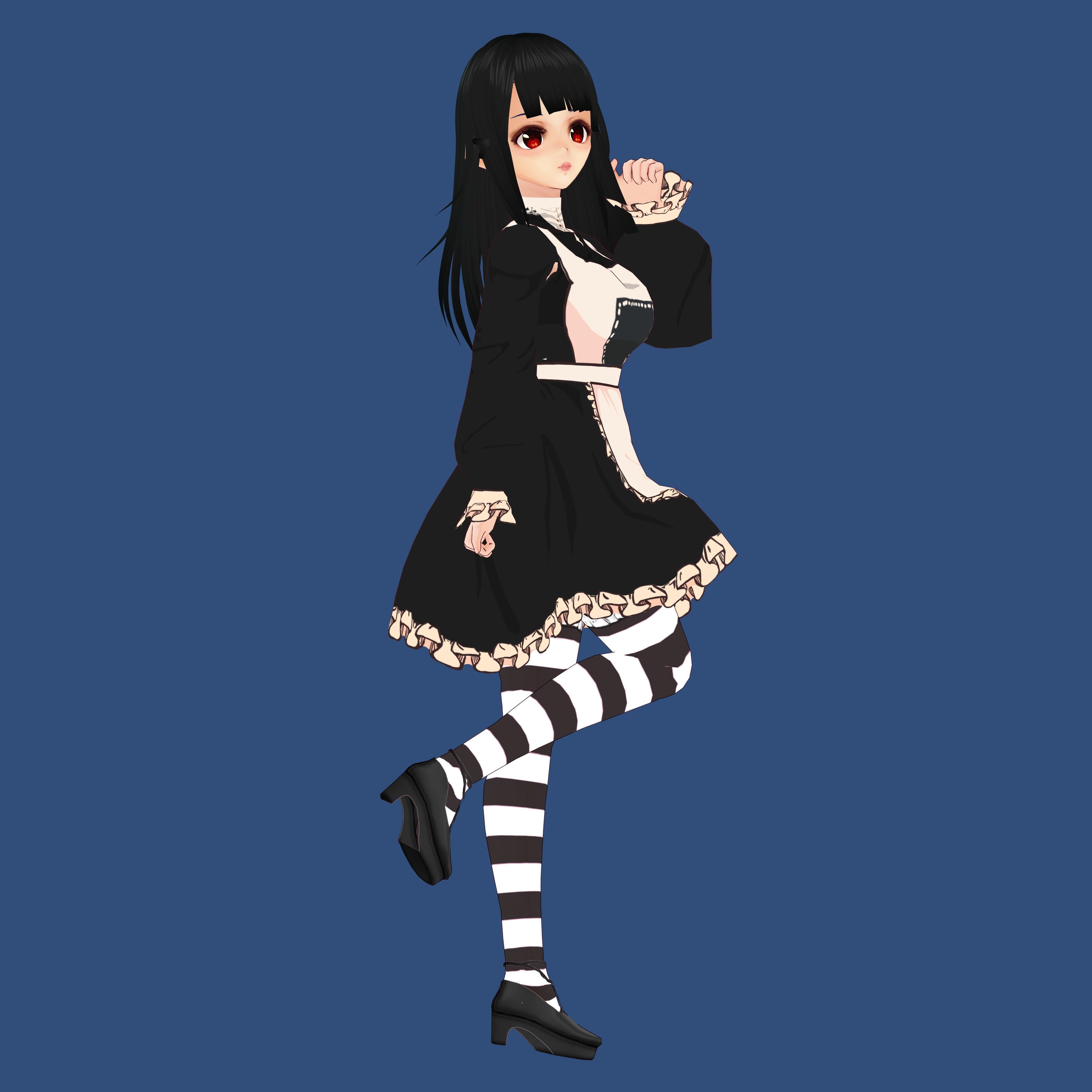 Anime Girl Maid Outfit 3D model_5