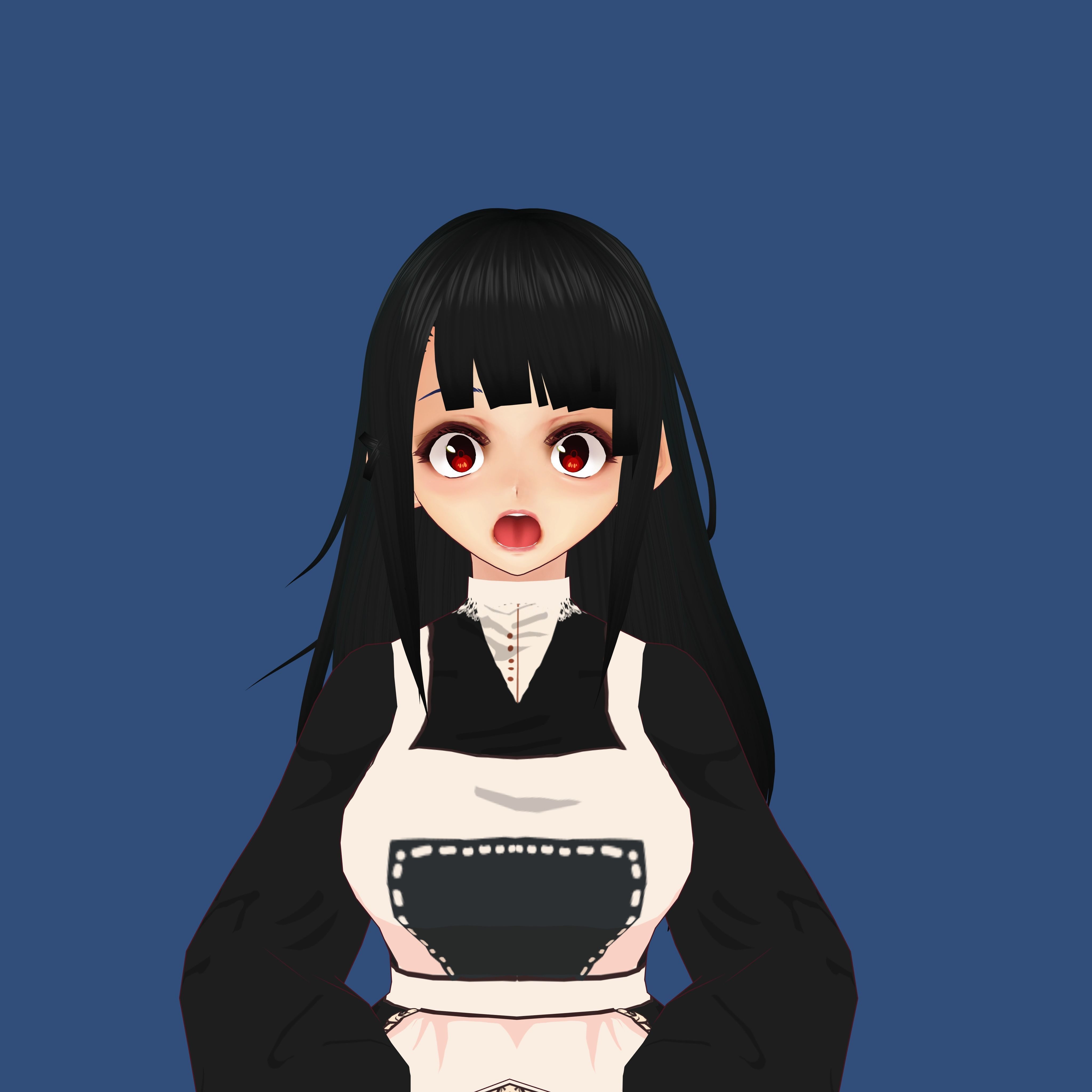 Anime Girl Maid Outfit 3D model_3