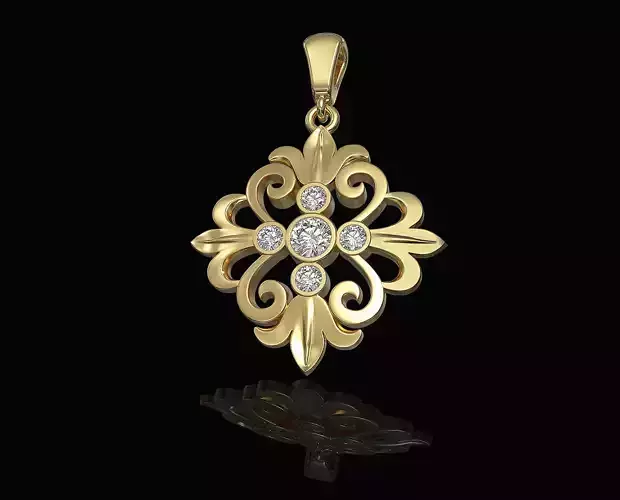 Oriental Flower Pendant