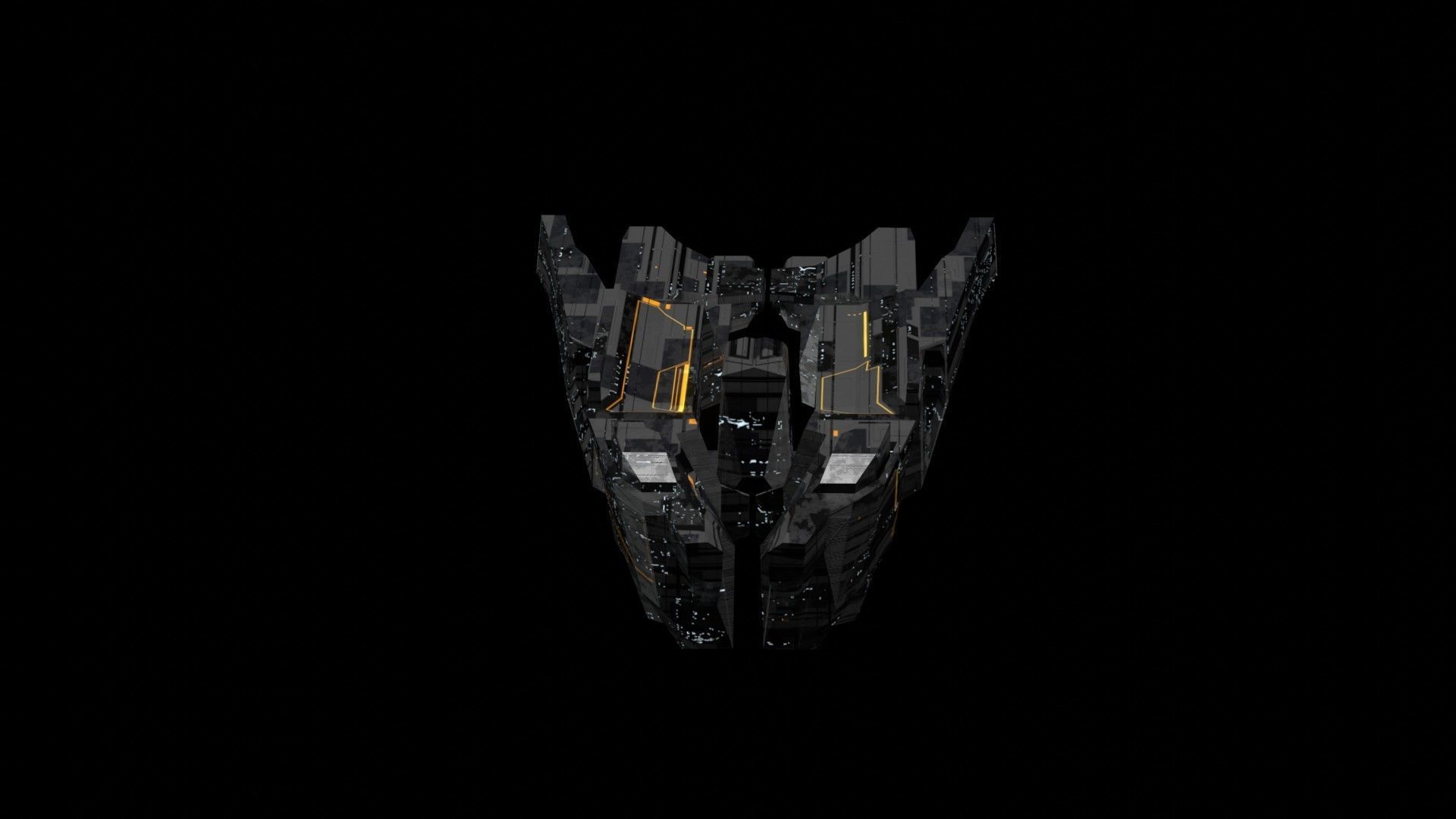 freighter space ship low poly 3D sci fi Low-poly 3D model_14