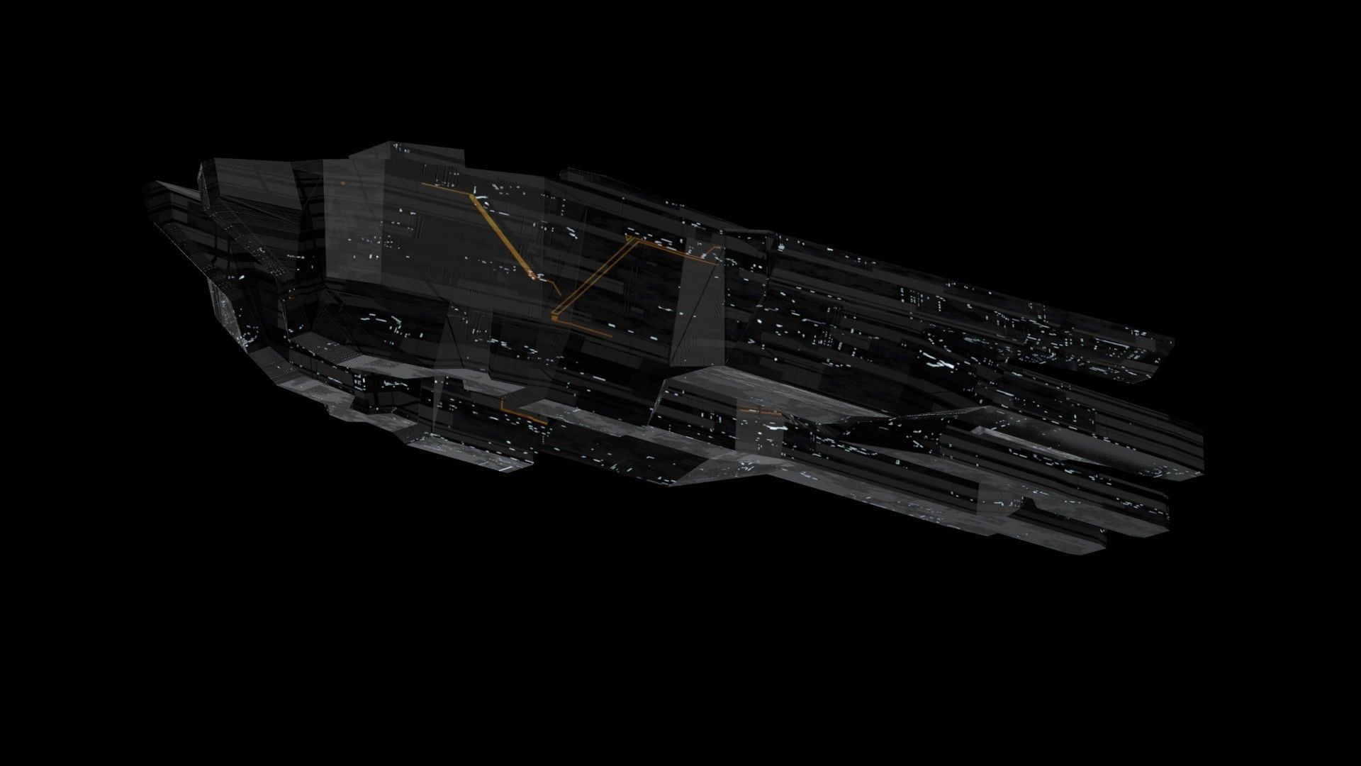 freighter space ship low poly 3D sci fi Low-poly 3D model_21