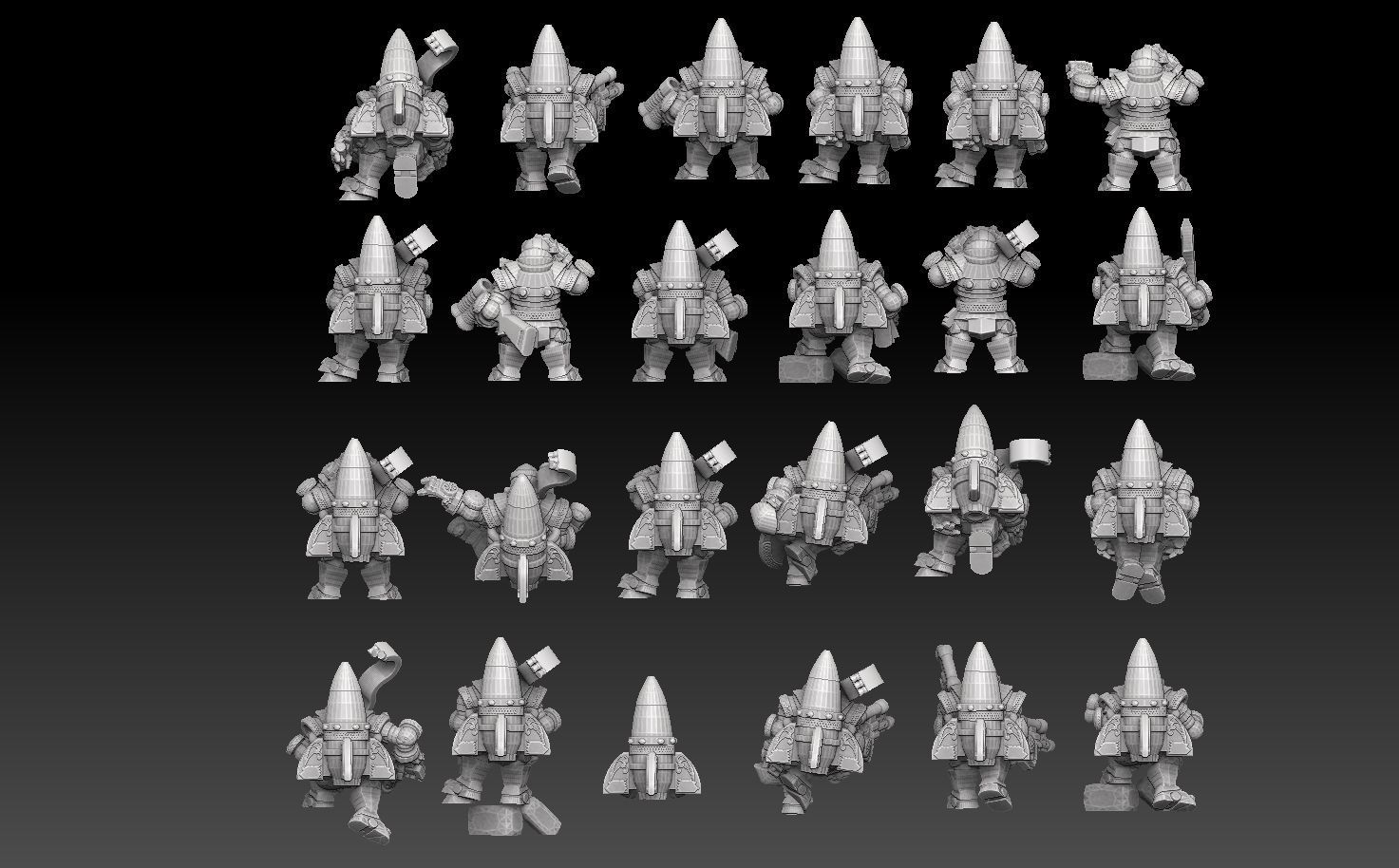 Space Dwarf Rocketeers ROYALTY FREE VERSION 3D print model_1