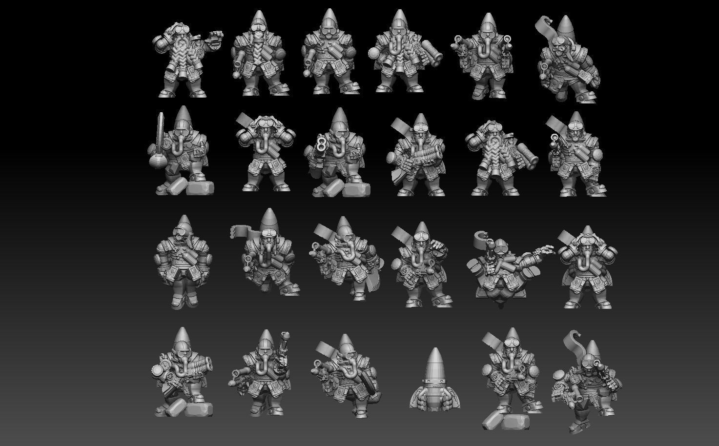 Space Dwarf Rocketeers ROYALTY FREE VERSION 3D print model_2