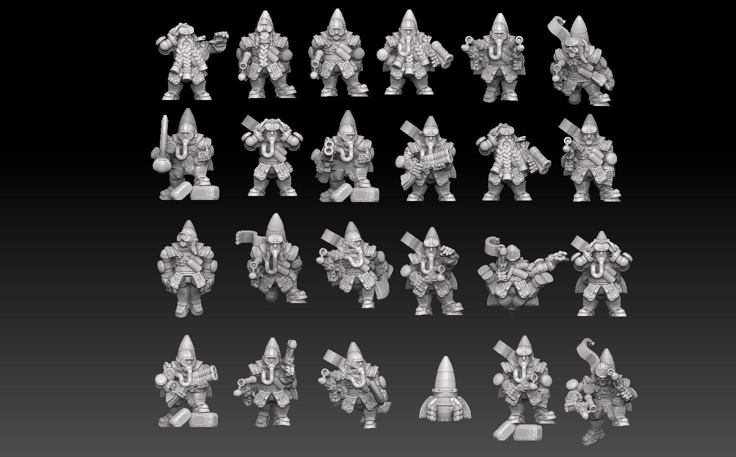 Space Dwarf Rocketeers ROYALTY FREE VERSION 3D print model_4