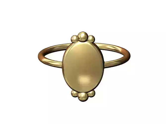 Bead crown oval dome band US sizes 6 7 8