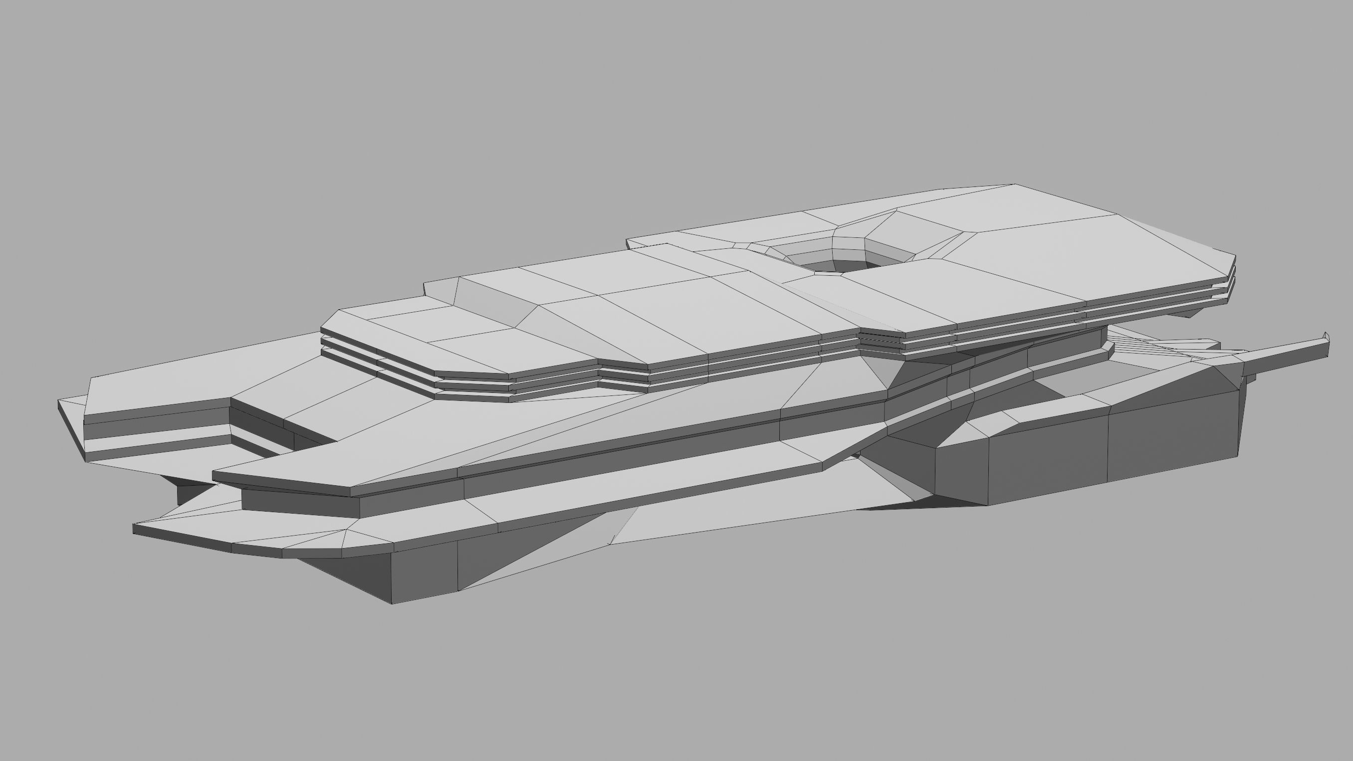 destroyer spaceship sci fi 3D Low-poly 3D model_24