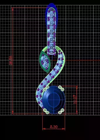 premium diamond earrring 3D print model